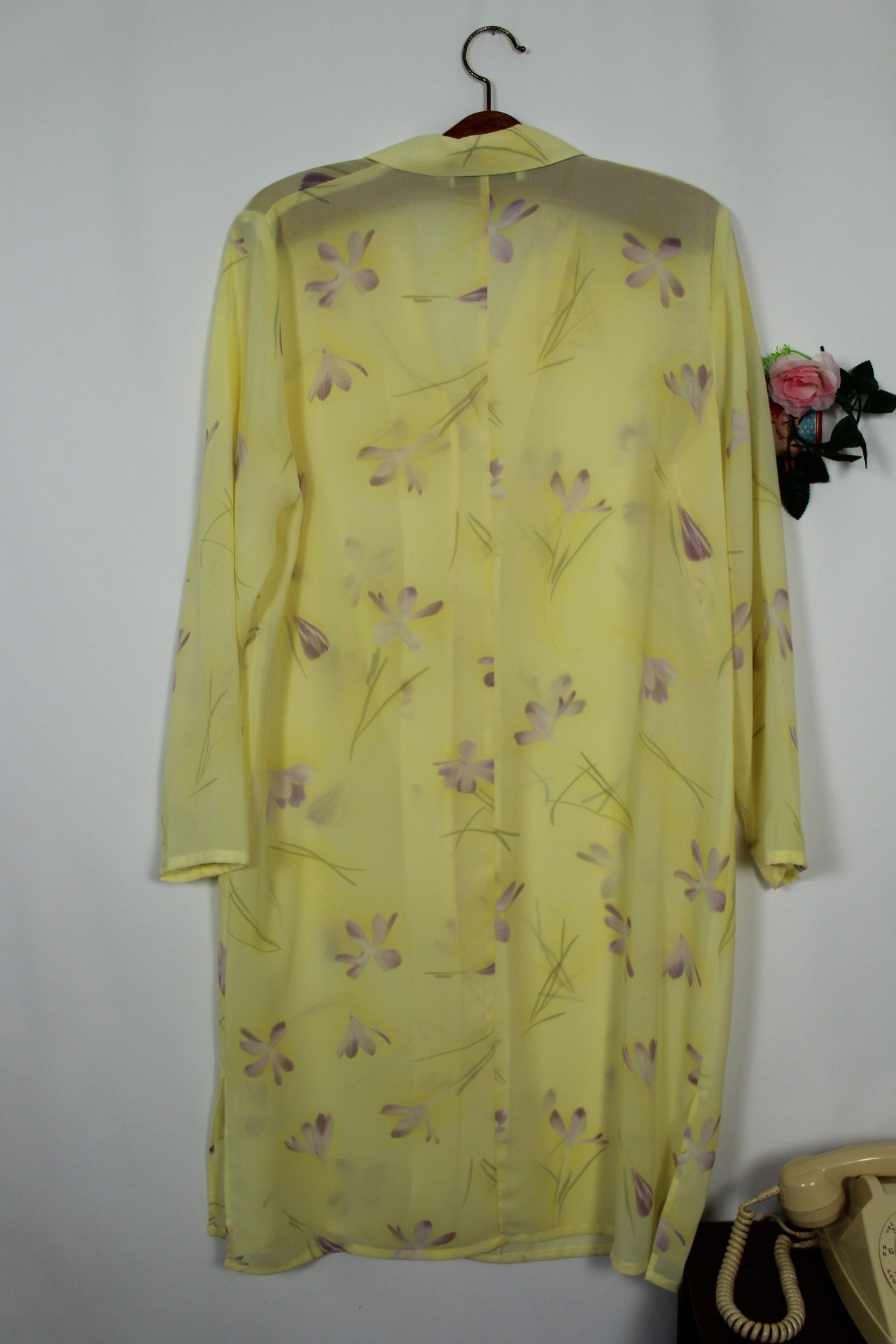 🍒🌸Sur-robe/chemise longue vintage 90s Gérard Pasquier - fluide, fleurie & ultra chic - Taille 42/44🌸🍒