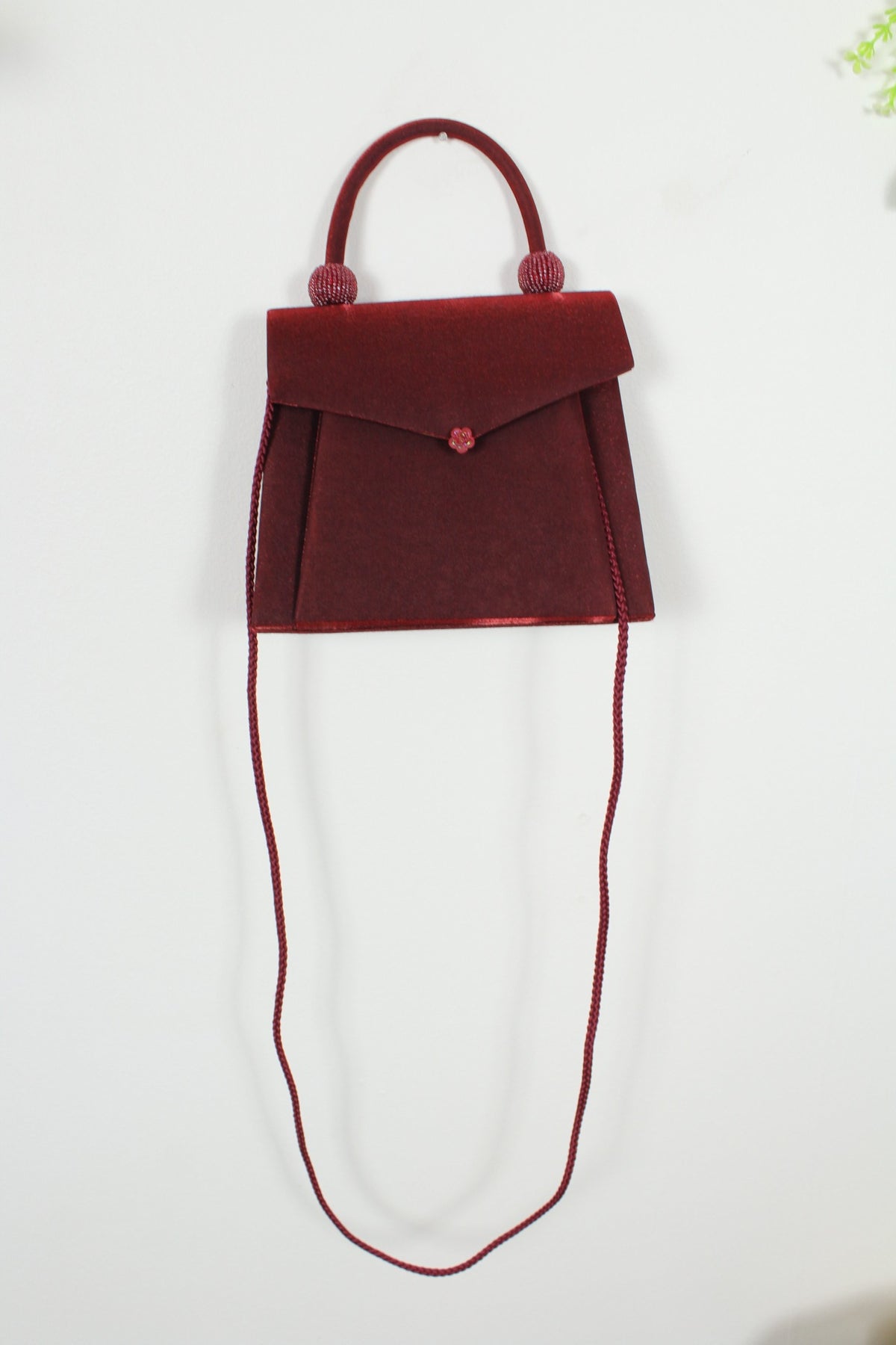 🌸🍒Sac rétro pin-up/rockabilly bordeaux satiné & perles🍒🌸