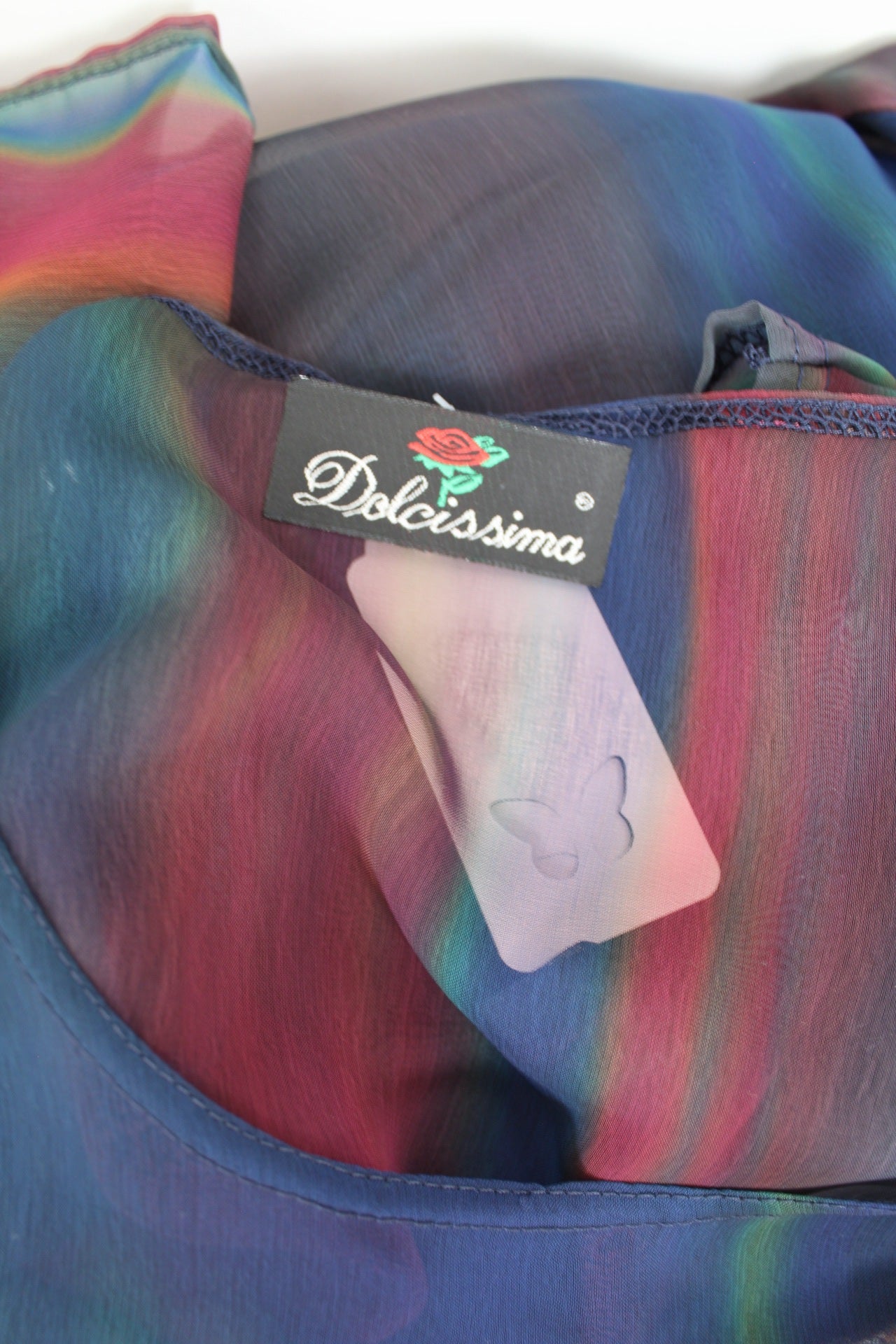 🌸🍒Blouse voile transparent vintage 90's/2000's effet arc-en-ciel - Taille 40/42🍒🌸