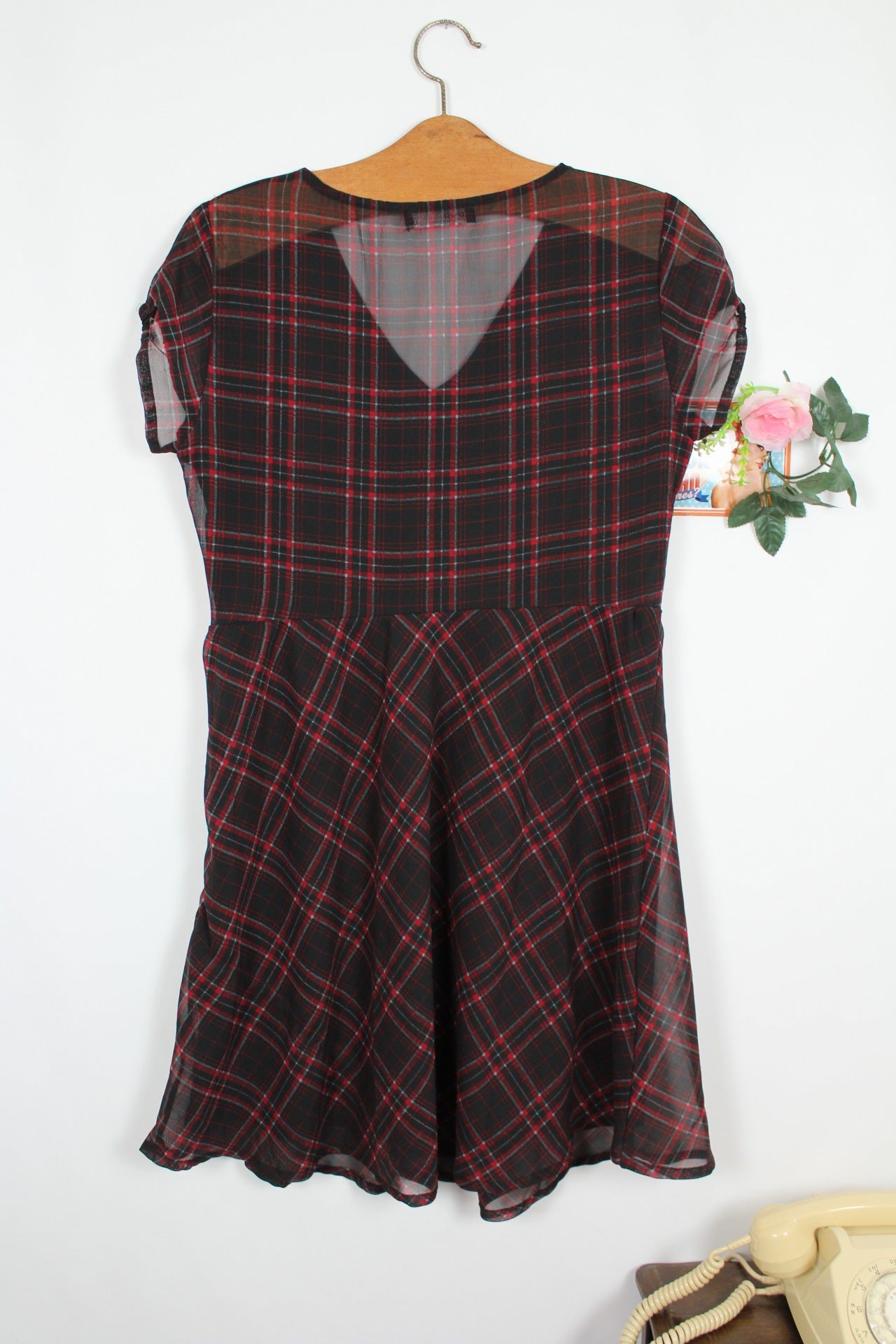 🍒🌸Robe vintage Kiabi 90s/2000s - carreaux pin-up rock & grunge chic - Taille 40🌸🍒