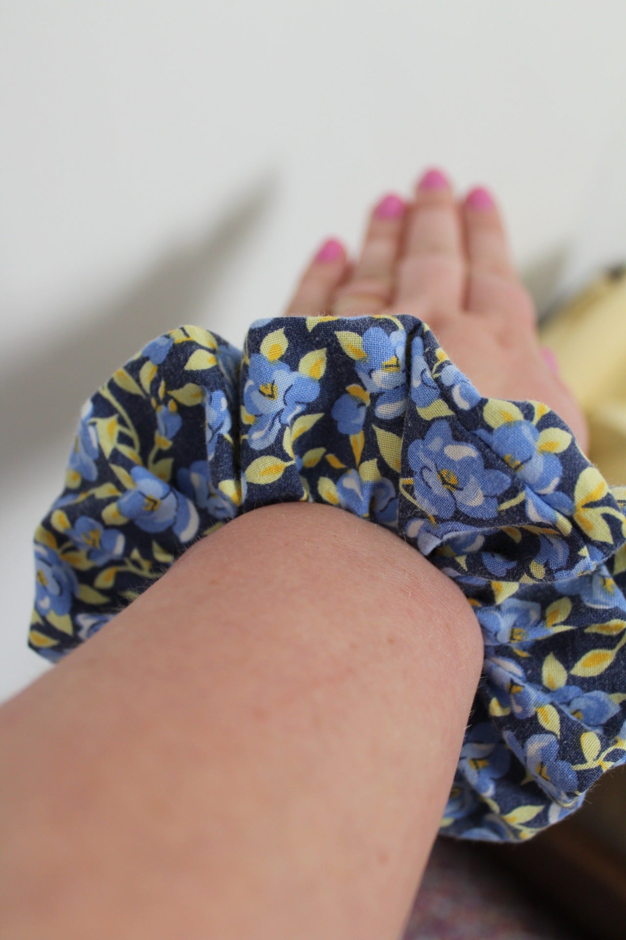 🎀Chouchou bleu vintage années 80/90s fleuri🎀