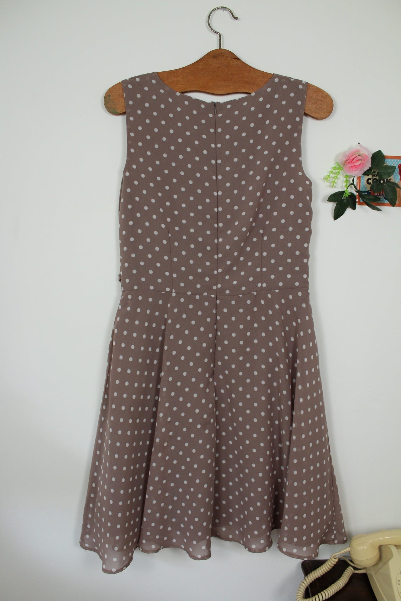 🌸🍒Robe vintage 80/90's à pois style pin-up avec ceinture intégrée - Taille 38🍒🌸