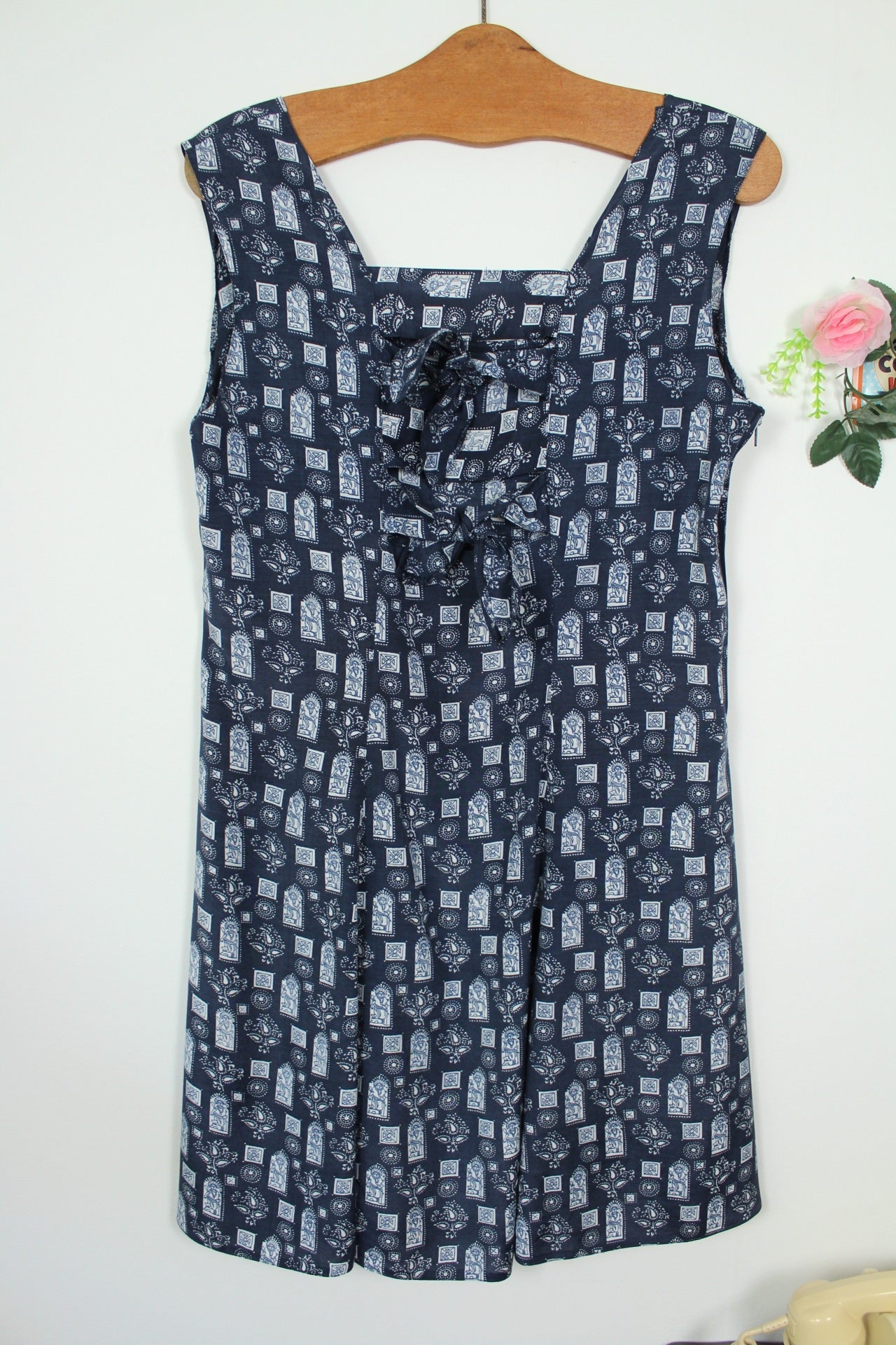 🌸🍒Robe vintage 90's motifs égyptiens dos à nouer - Taille 38/40🍒🌸
