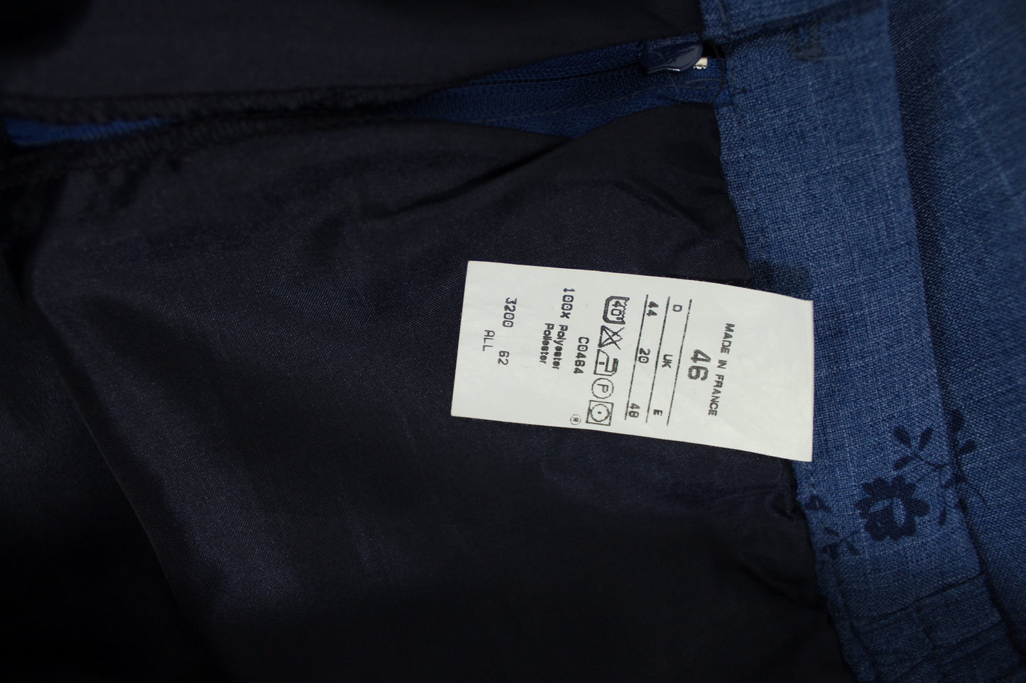 🌸🍒Jupe vintage 90's bleue imprimé fleuri dans les mêmes tons - made in France - Taille 42🍒🌸
