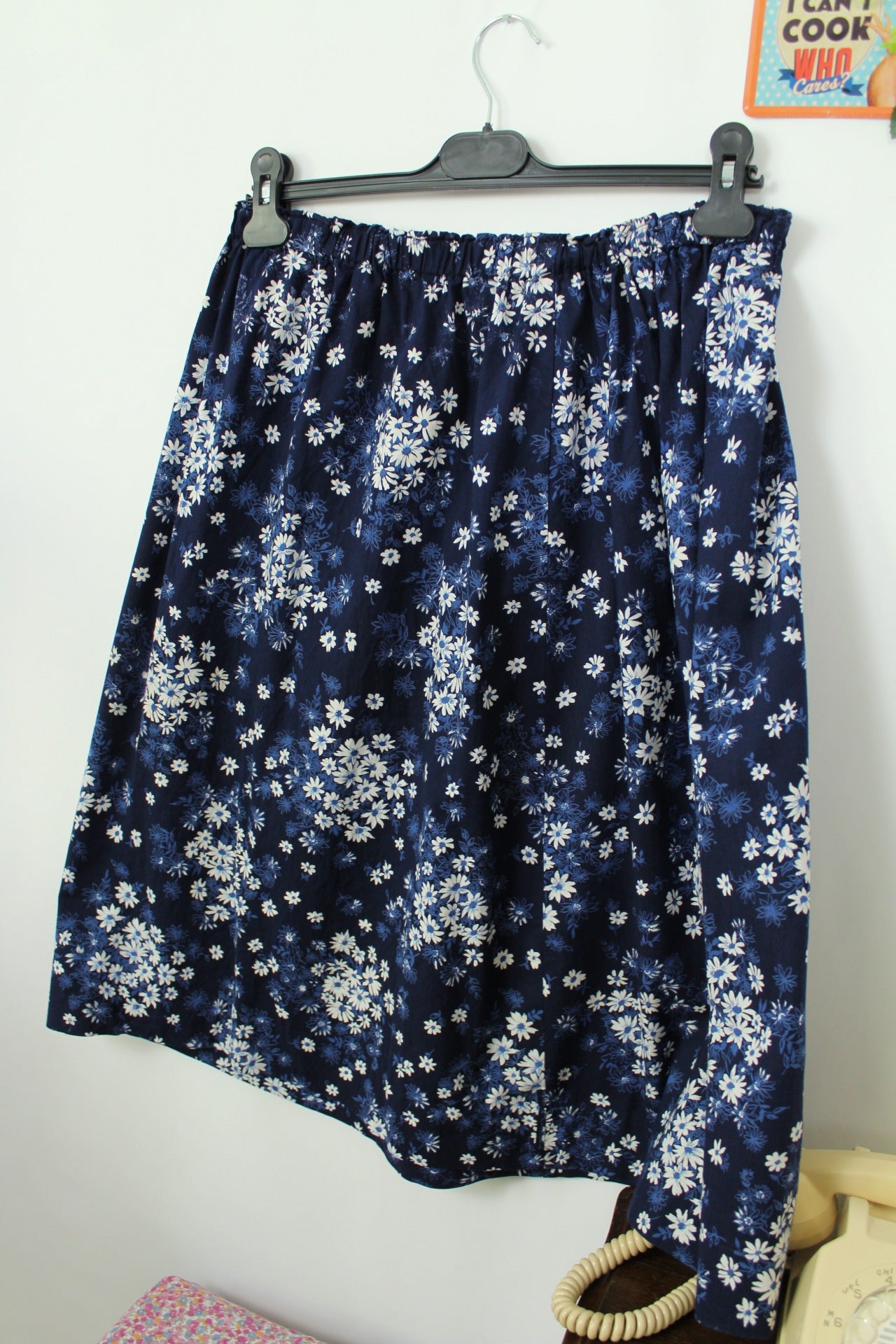 🌸🍒Jupe vintage 90's fleurie fait mains en coton - Taille 40 à 44🍒🌸