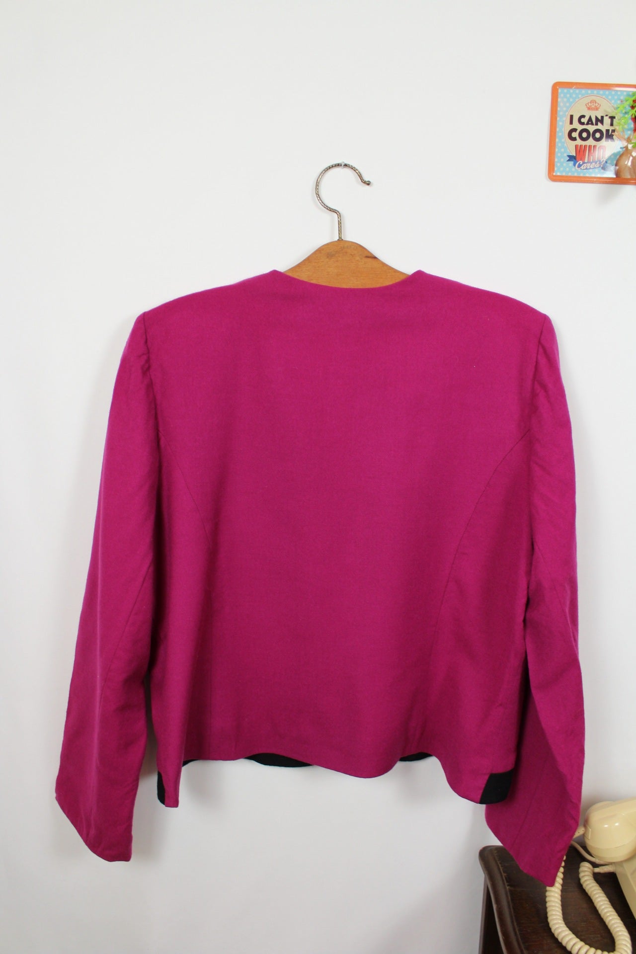 🌸🍒Veste vintage 80's pure laine woolmark fuchsia - made in France Coïncidence - Taille 38/40🍒🌸