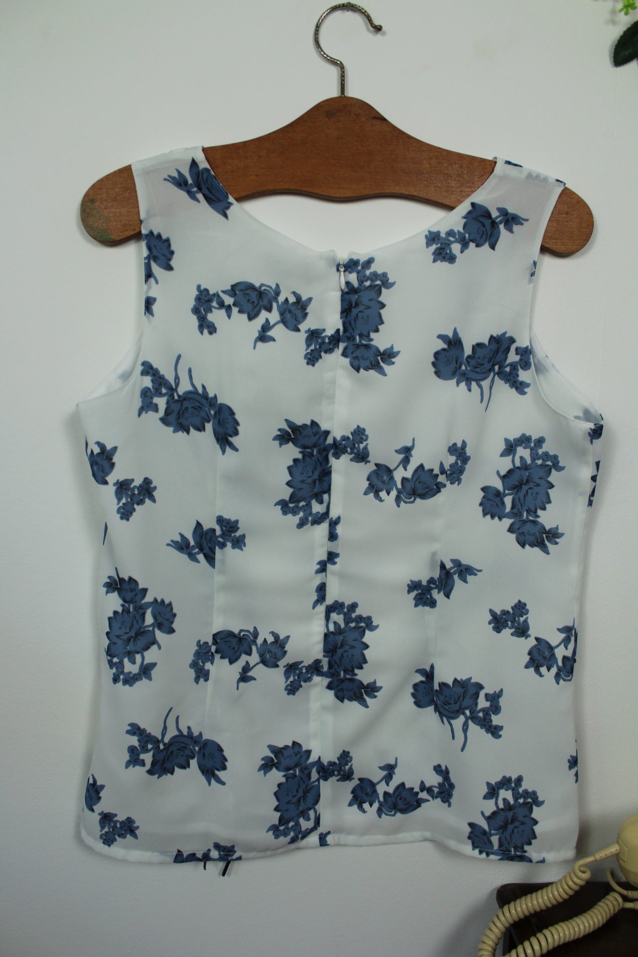 🌸🍒Débardeur vintage 90's fleuri romantique & laçage - Taille 40🍒🌸