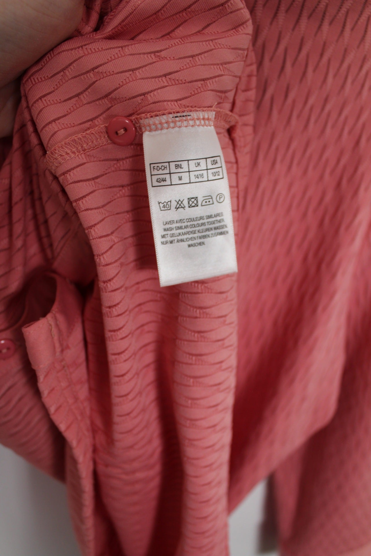 🍒🌸Blouse vintage 90's col chemisier - rose romantique texturé Damart - Taille 38/40🌸🍒