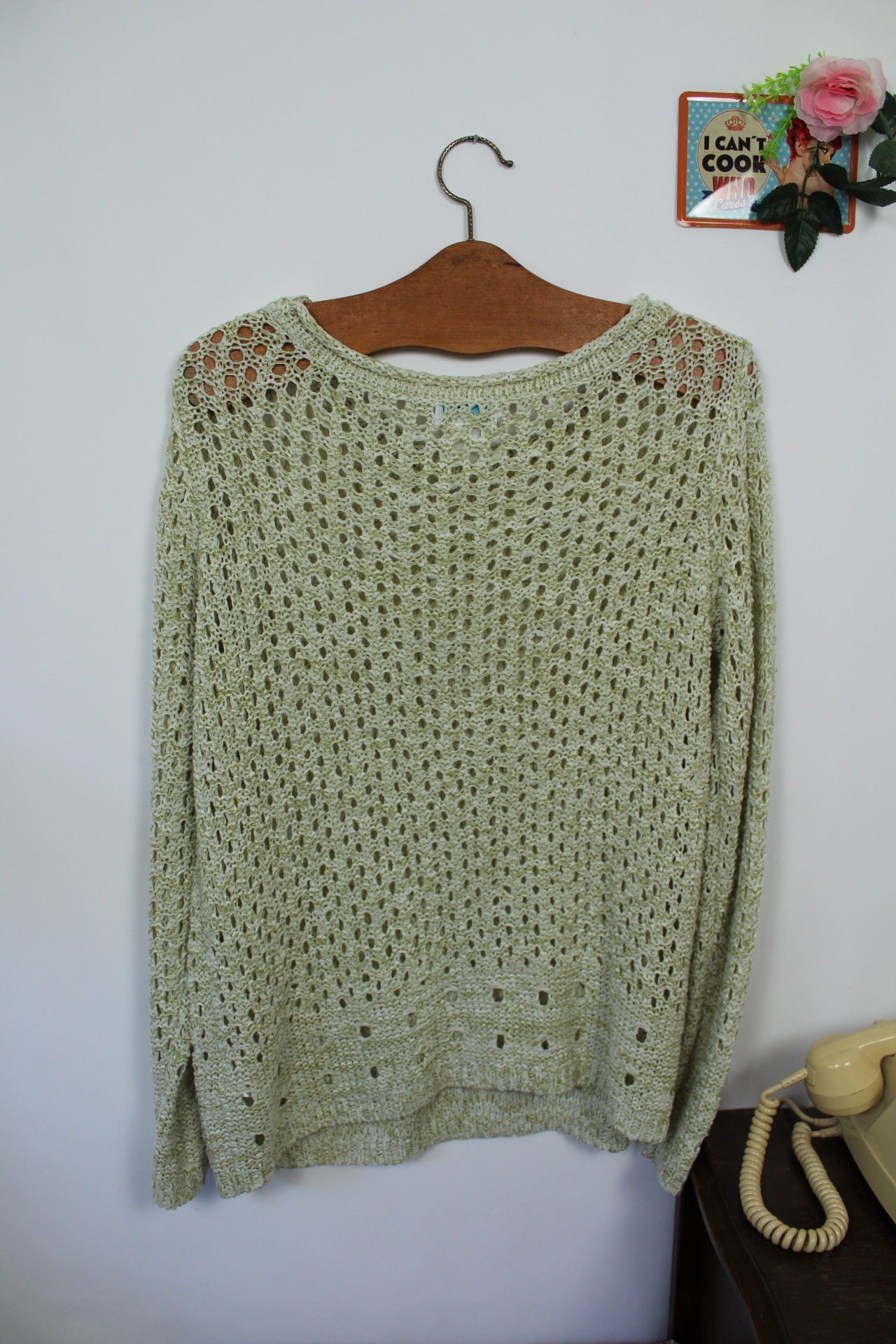 🌸🍒Pull ajouré perles nacrées vintage chic - Création L - 90s/2000s - Taille 40/42🍒🌸