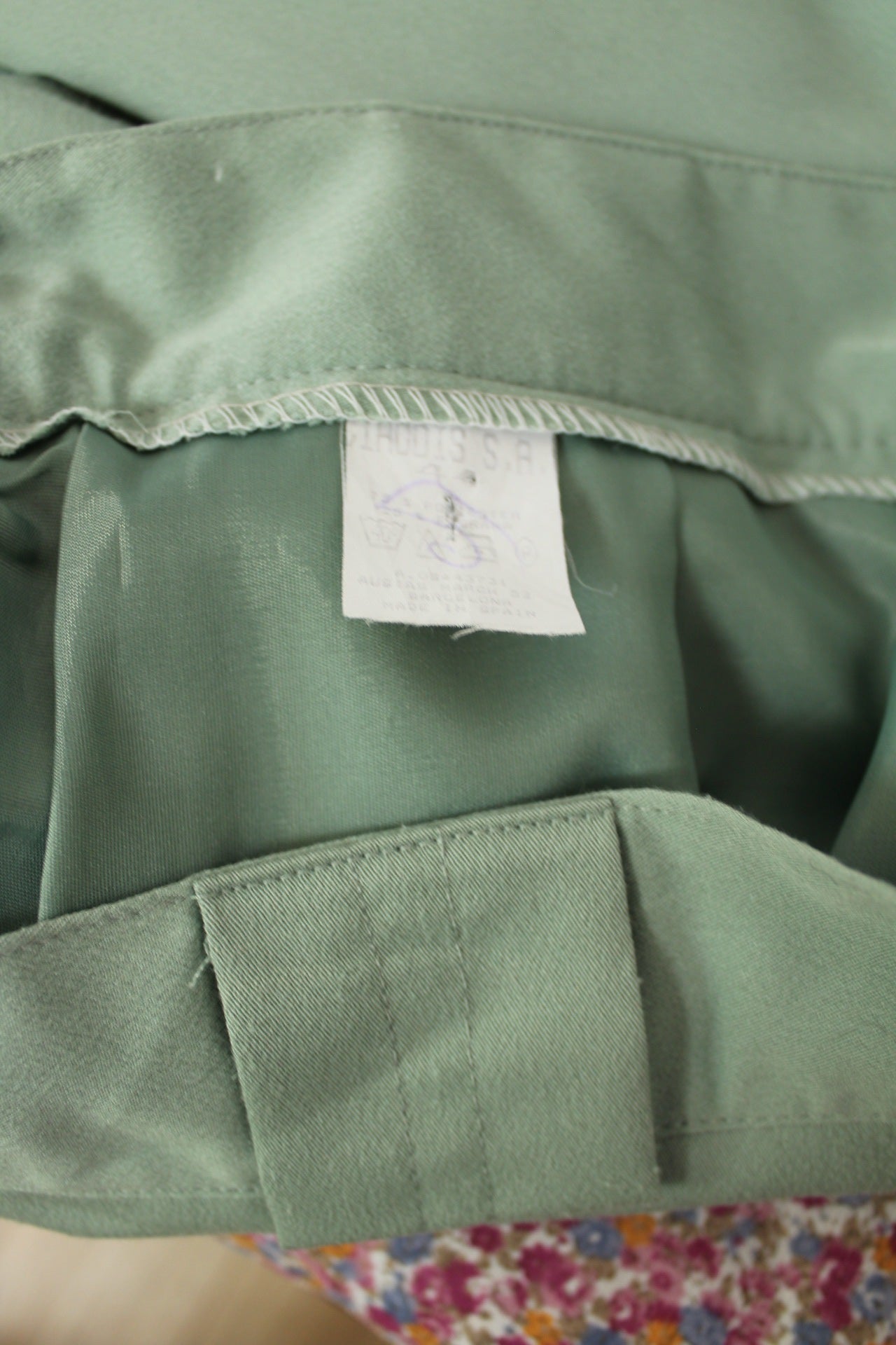 🌸🍒Jupe vintage 80's coupe crayon power dressing - vert d'eau - Taille 38🍒🌸