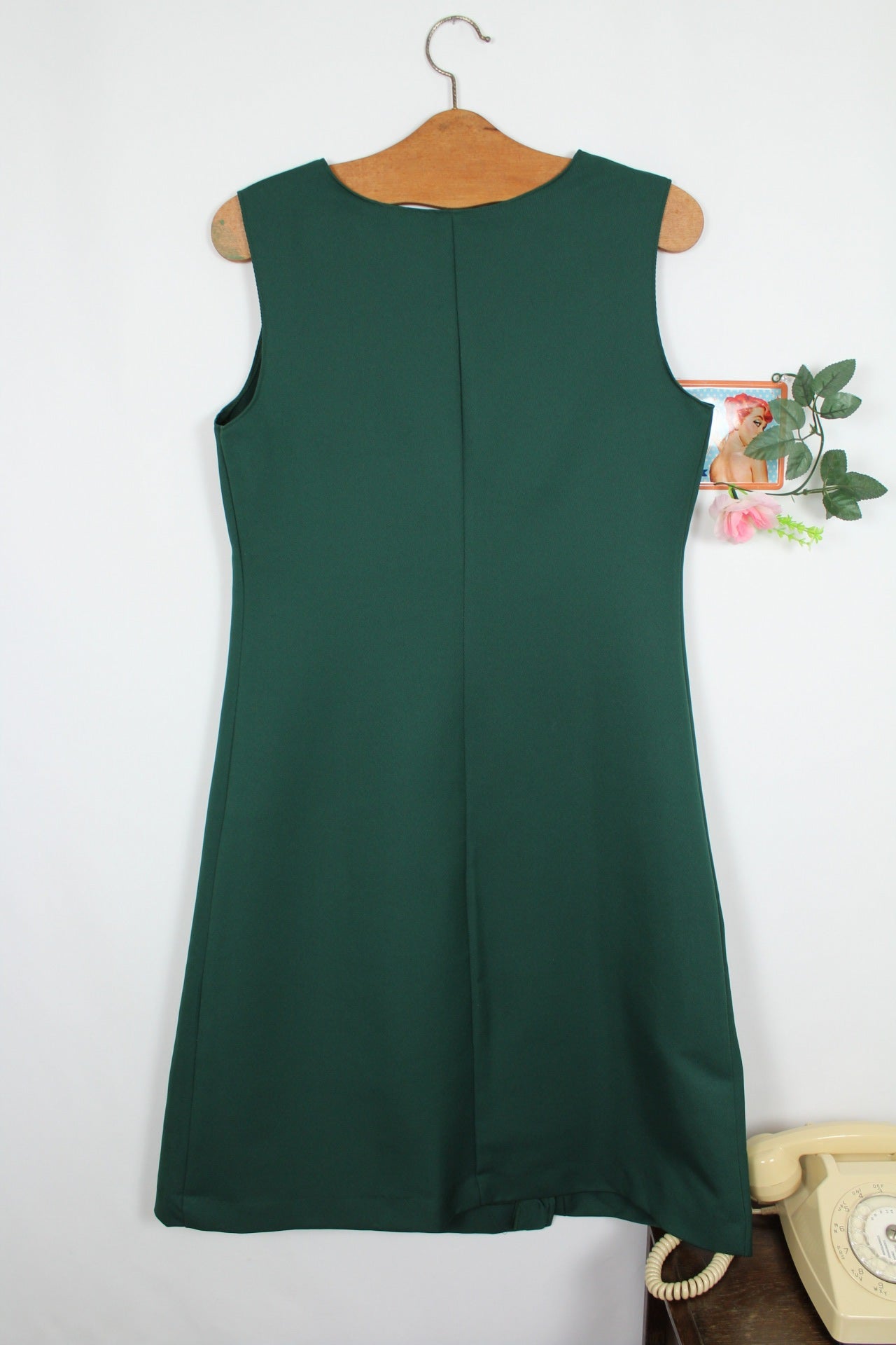 🌸🍒Robe vintage 90's vert sapin - coupe croisée - Taille 40🍒🌸
