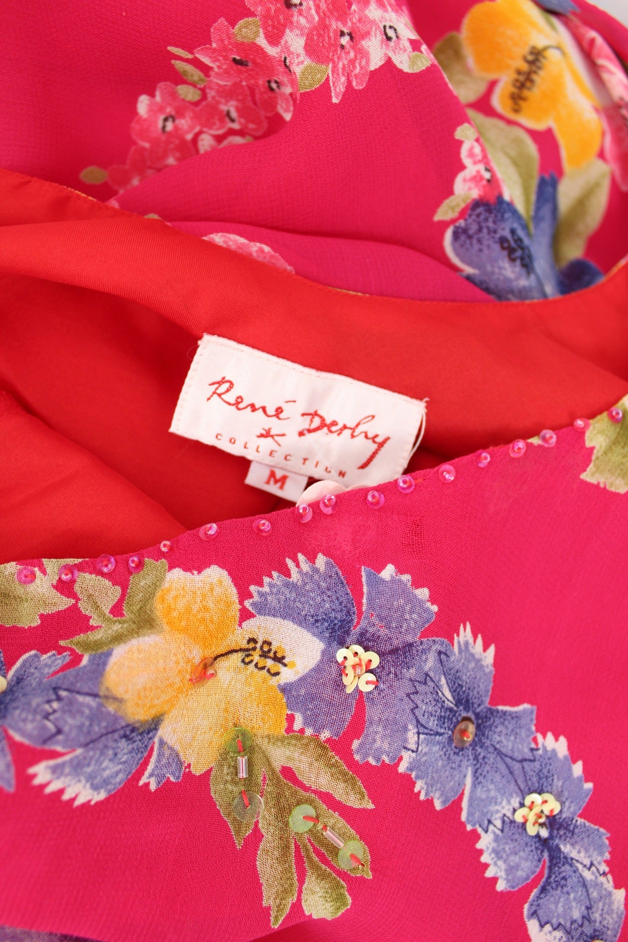 🌸🍒Robe vintage 90's inspirations fleurs tropicales et rose pep's - Taille 36/38🍒🌸
