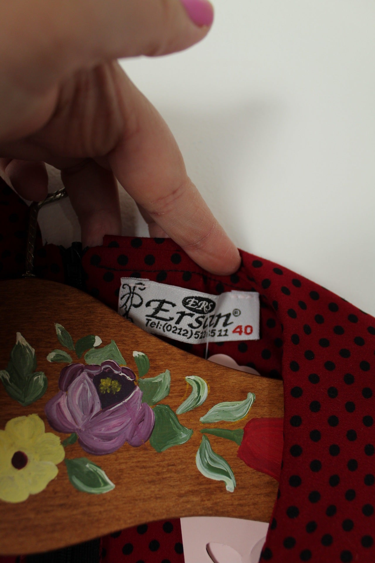 🍒🌸Robe vintage 80's pois rouge & noir - col claudine style pin-up rockabilly - Taille 38/40🌸🍒