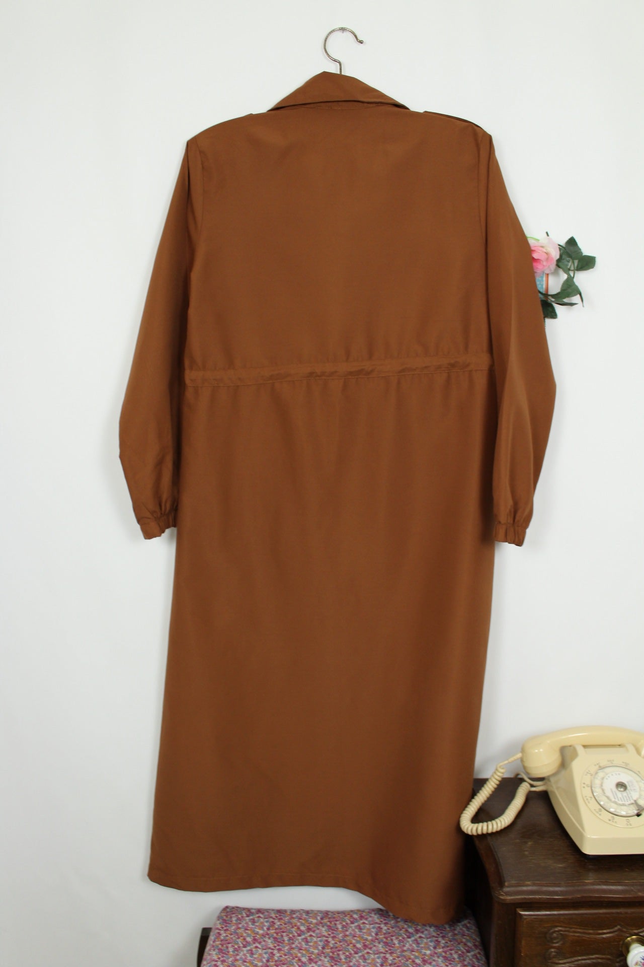 🍒🌸Robe chemise couleurs camel - style saharienne chic - Taille 40🌸🍒