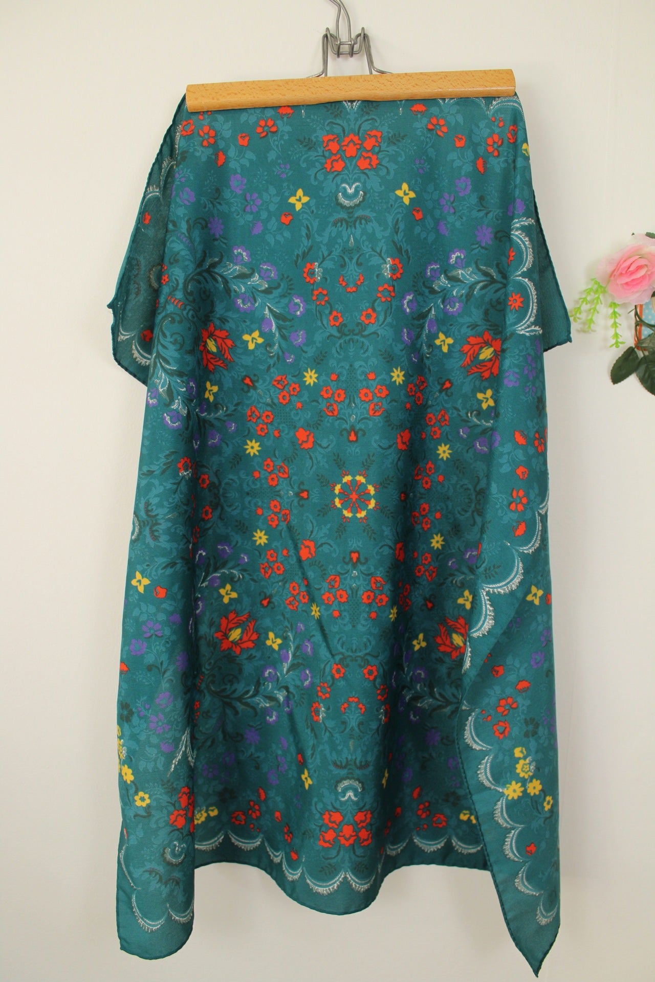 🌸🍒Foulard vintage 70/80's motifs petites fleurs🍒🌸
