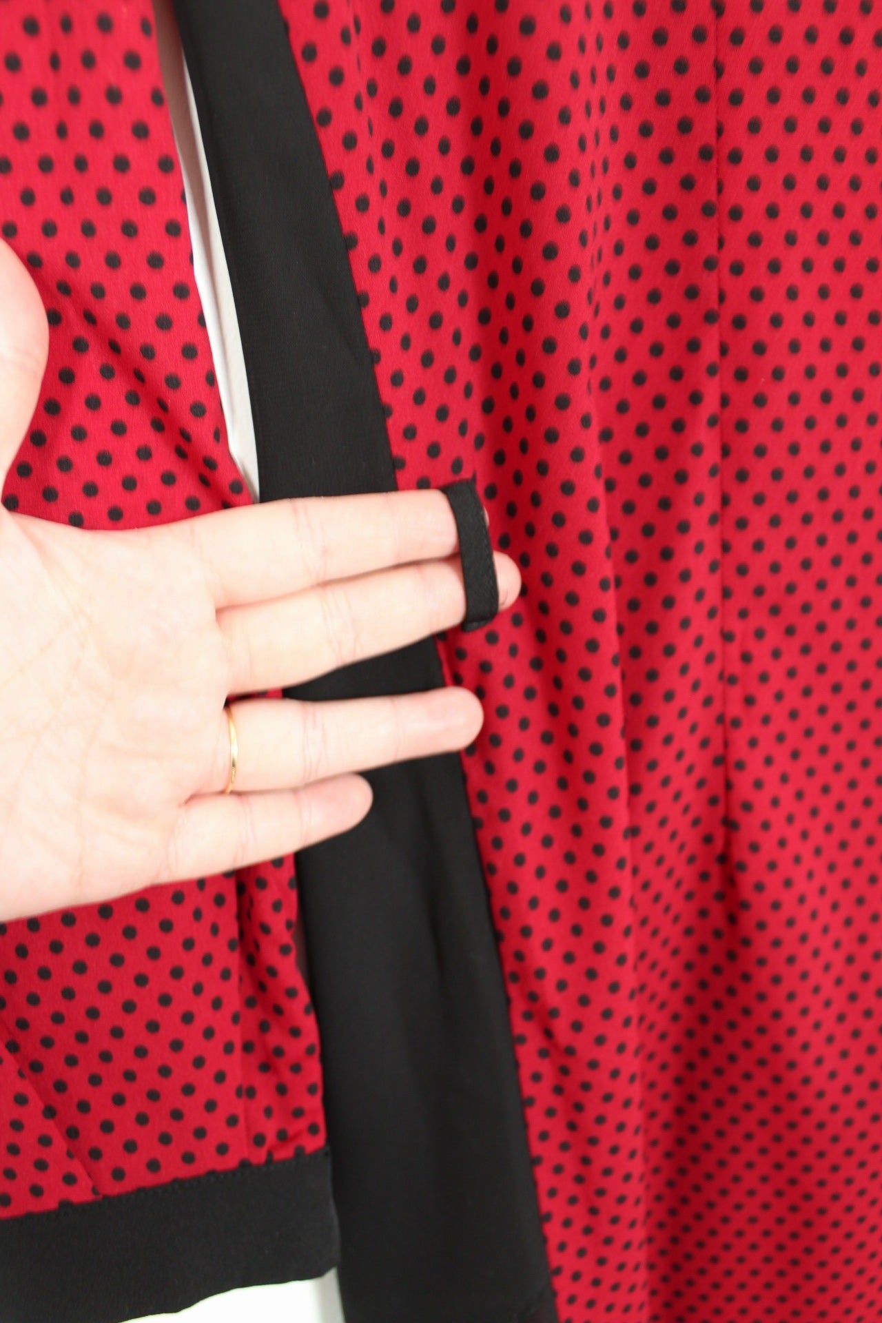 🍒🌸Robe vintage 80's pois rouge & noir - col claudine style pin-up rockabilly - Taille 38/40🌸🍒