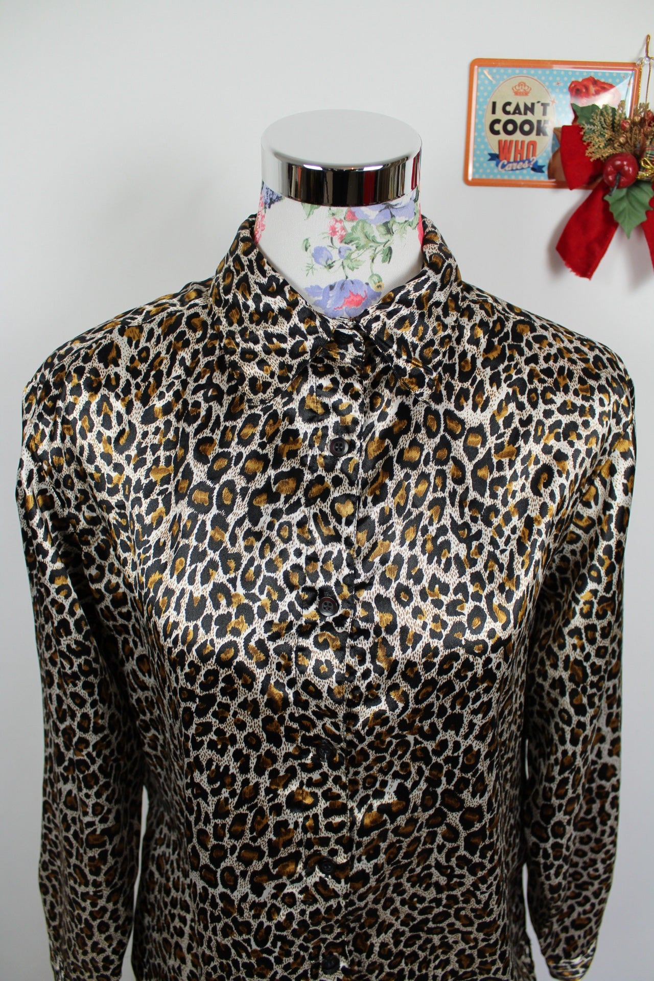✨Chemise vintage 90's imprimée léopard satiné✨