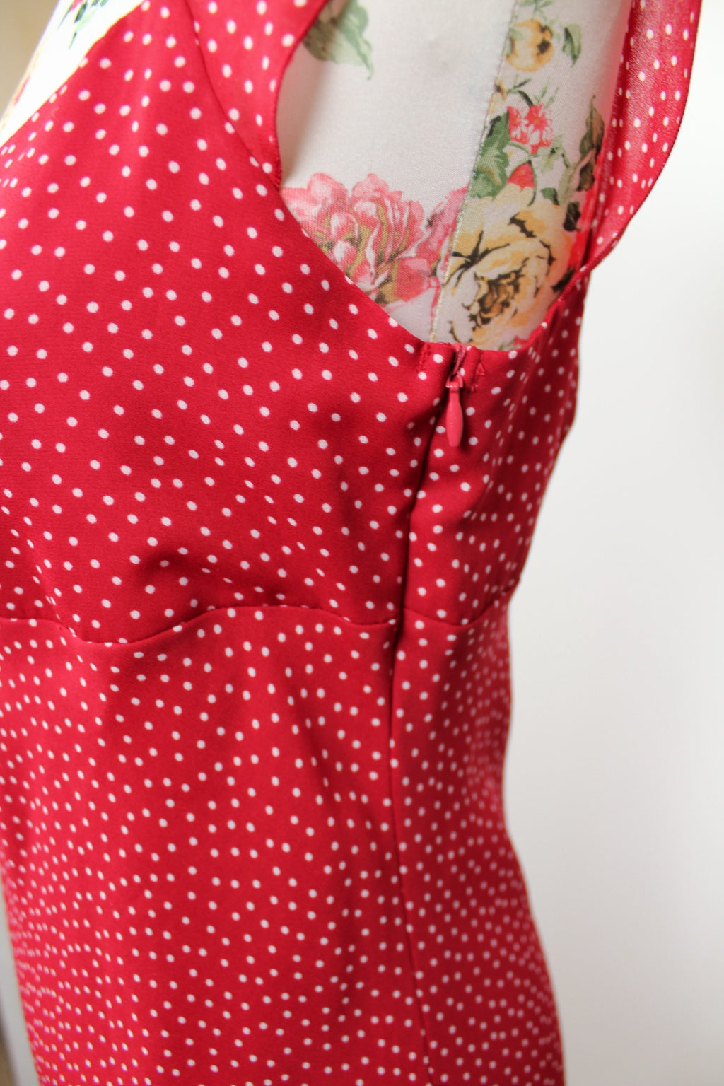 🌸Robe pin-up vintage 90's C&A Yessica - rouge à pois blancs chic 🍒