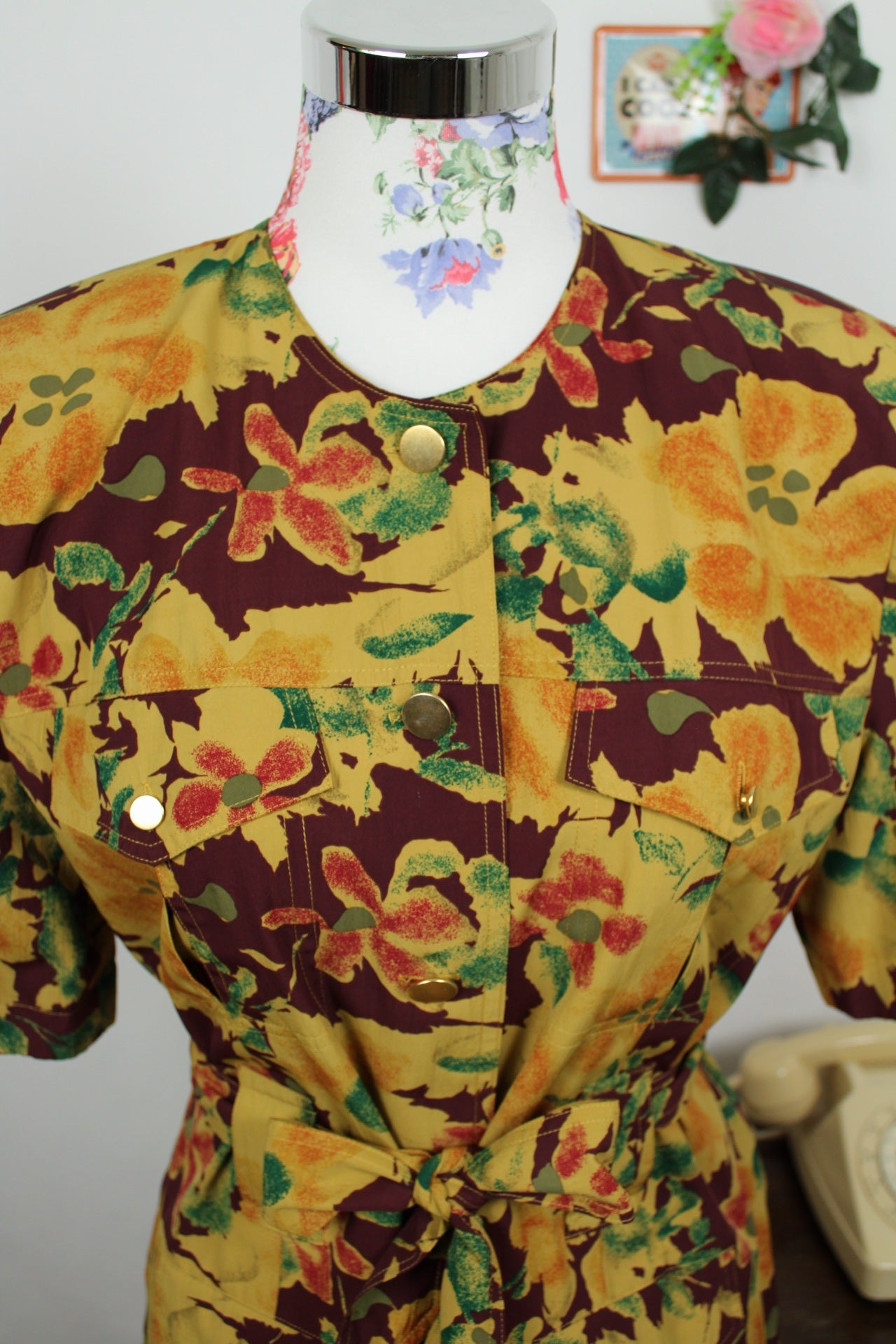 🍒🌸 Blouse veste vintage 80's - fleurs d'automne - Betty Barclay - Taille 40🌸🍒