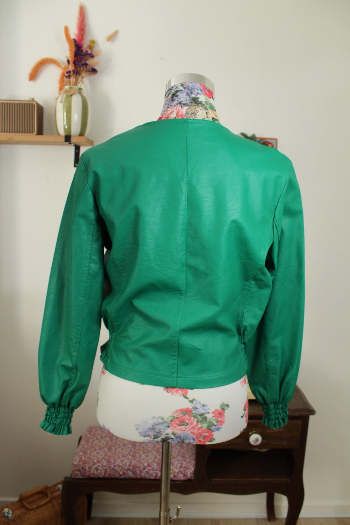 Veste vintage années 90/2000 vert pep's & manches froncées made in Italy - Taille 38