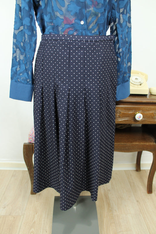 🍒🌸Jupe vintage à pois années 80 plissée pin-up - Taille 40/42🌸🍒