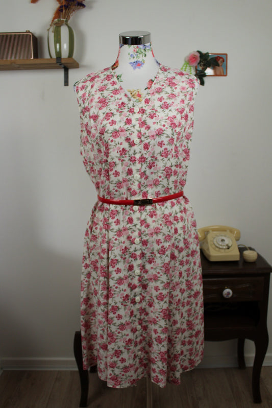 🌸🍒Robe vintage 90's C&A roses cottagecore fluide - Taille 42🍒🌸