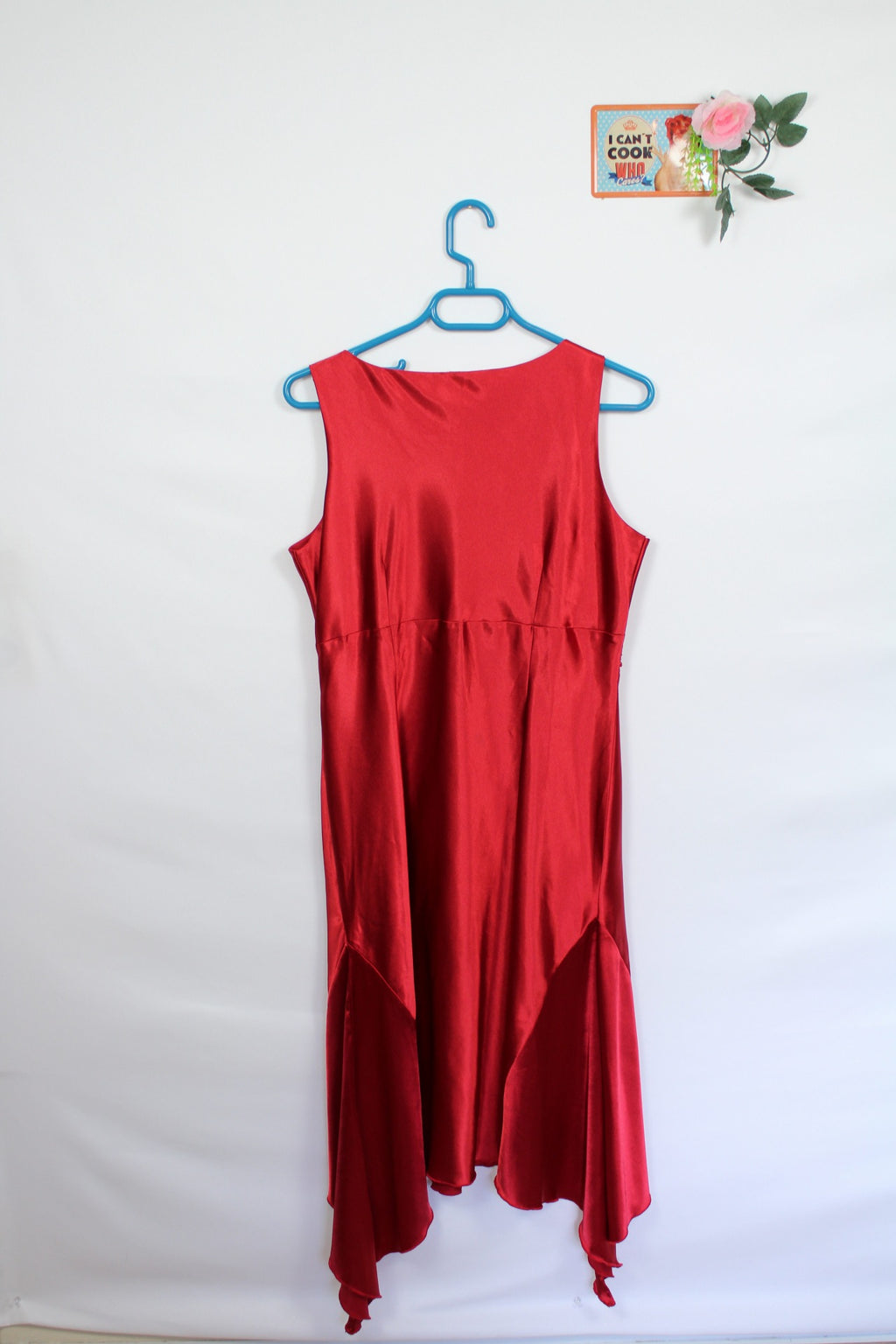 ✨Robe de soirée rouge satinée vintage perlée 80/90s - collier intégré✨