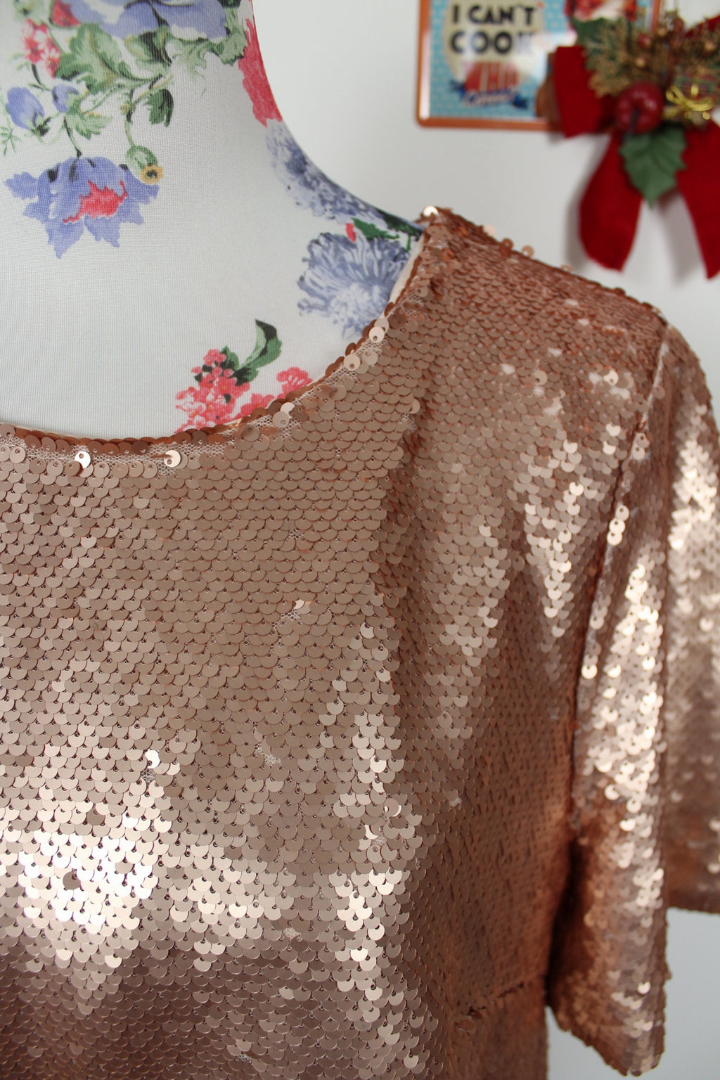 ✨Blouse vintage 90's à sequins champagne rosé Damart - soirées & fêtes✨