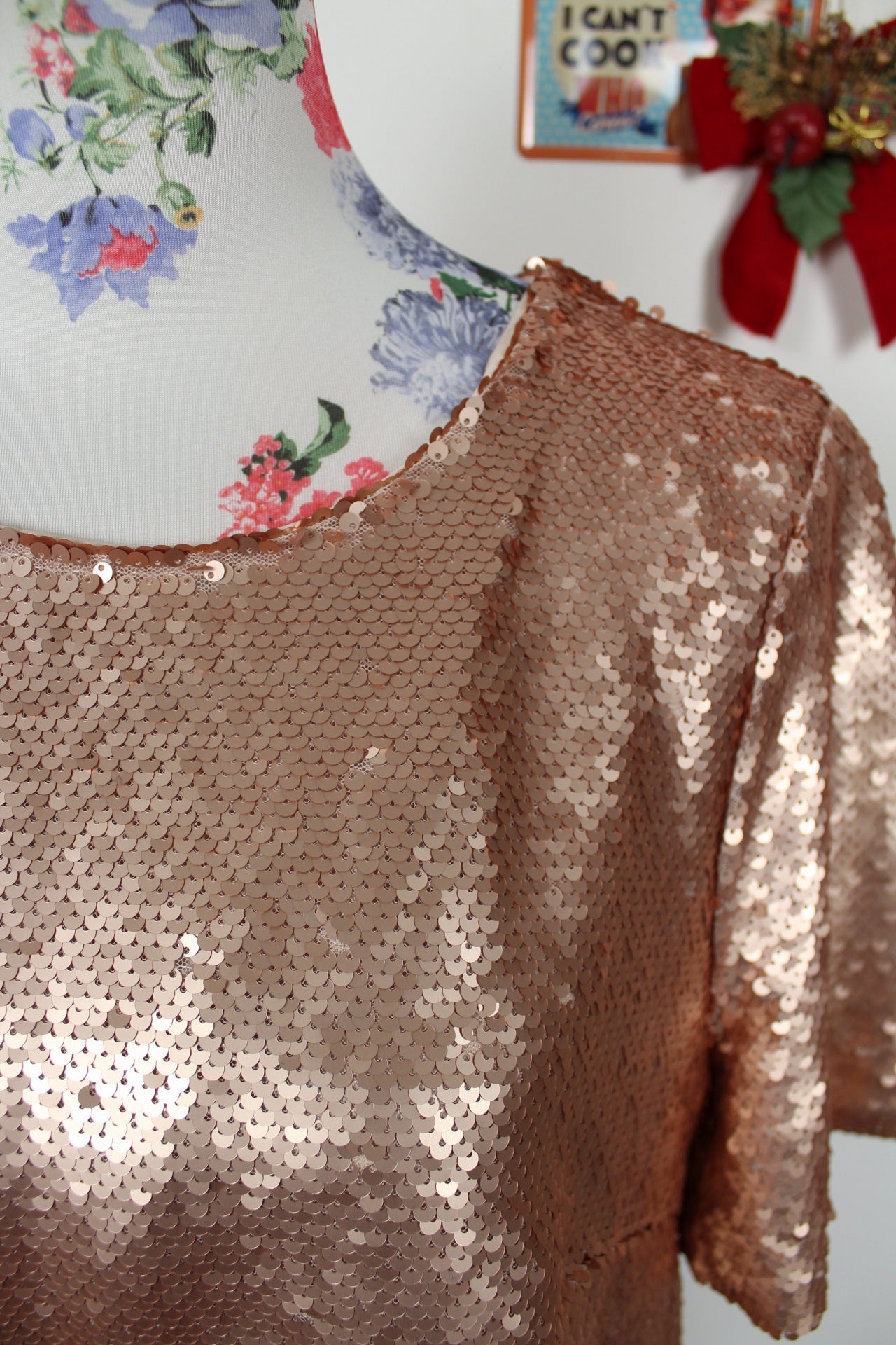 ✨Blouse vintage 90's à sequins champagne rosé Damart - soirées & fêtes✨