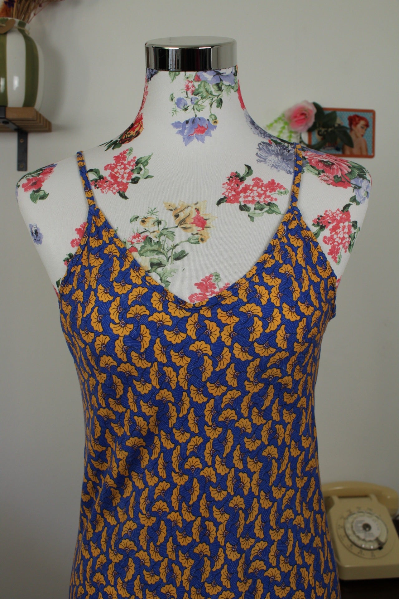 🌸🍒Robe vintage 90's summer vibes - petits éventails fleurs - Taille 38🍒🌸