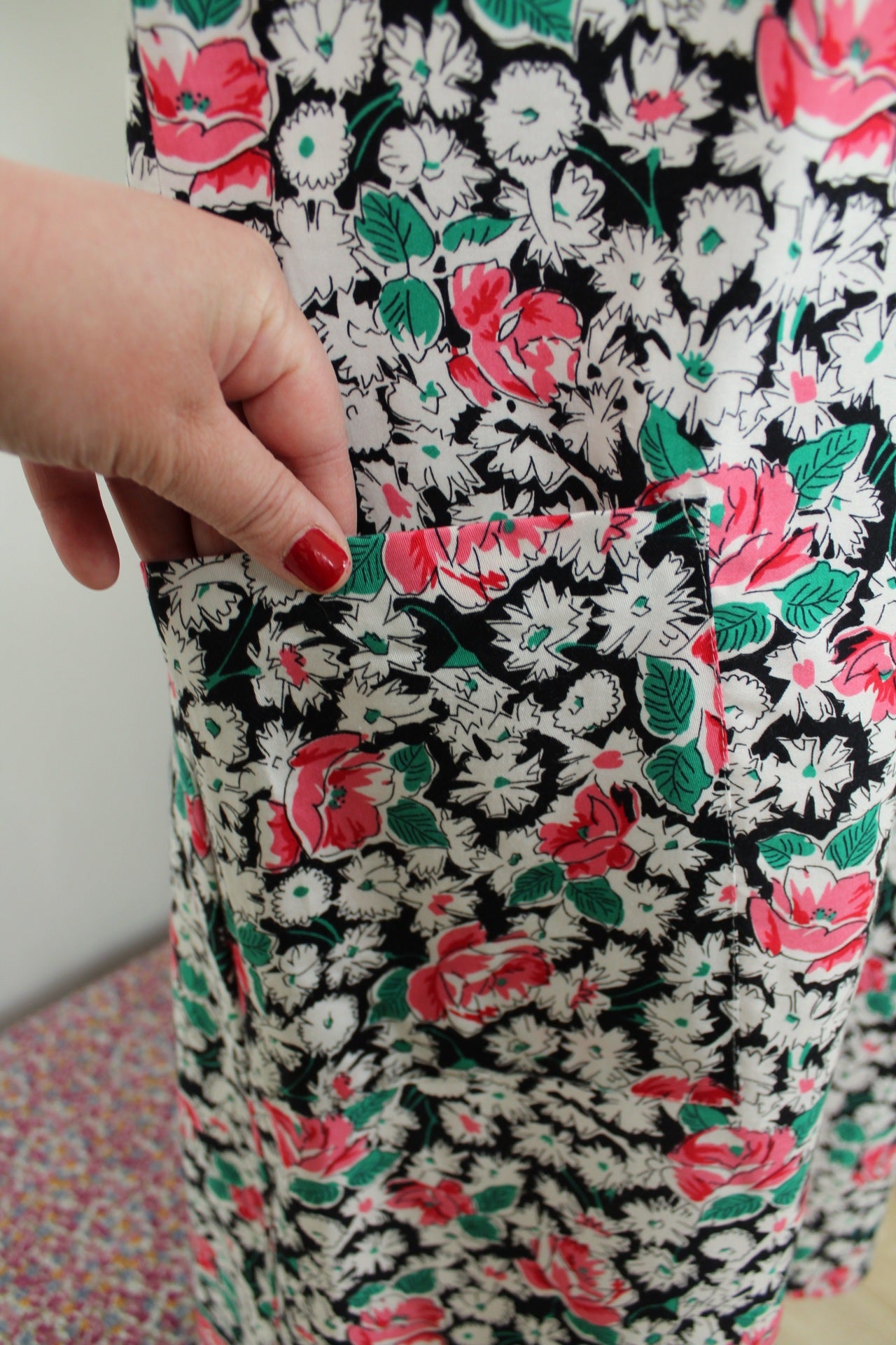 🌸🍒Robe vintage 80's printanière fleurie romantique - Taille 40🍒🌸