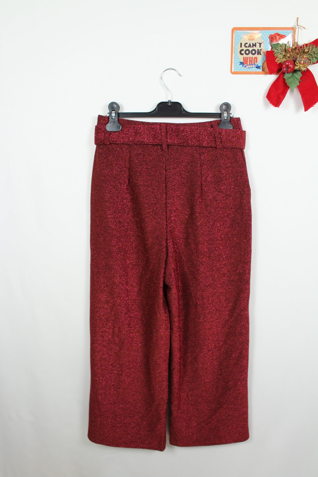 ✨Pantalon pailleté rose/violet Vila de soirée à jambes larges - T.36✨