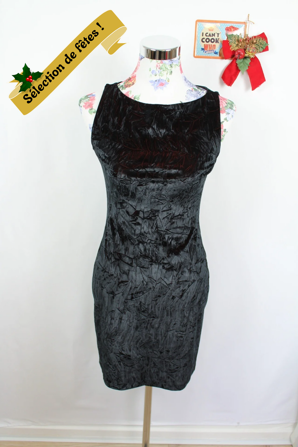 ✨Robe en velours froissé reflets bordeaux cuivré - Promod vintage 80's - robe de soirée✨