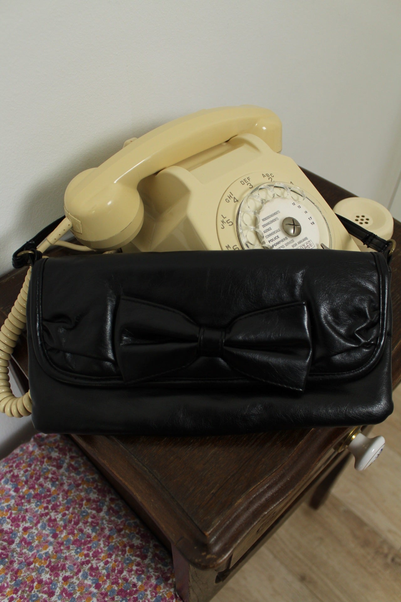 🌸🍒Sac d'épaule noir Y2k 2000's nœud esprit pin-up/rockabilly🍒🌸