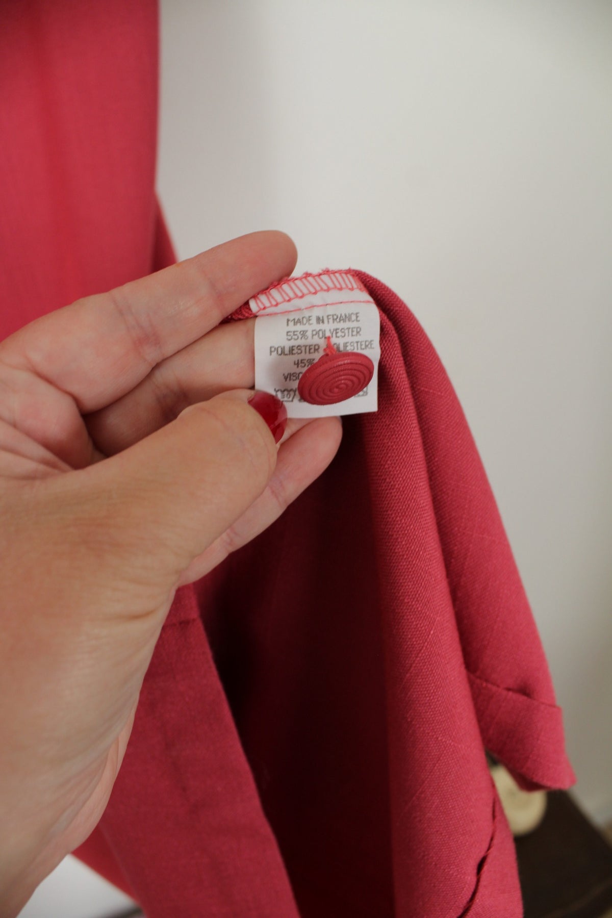 Robe vintage années 80 rose poudré coupe ceinturée - Taille 40/42