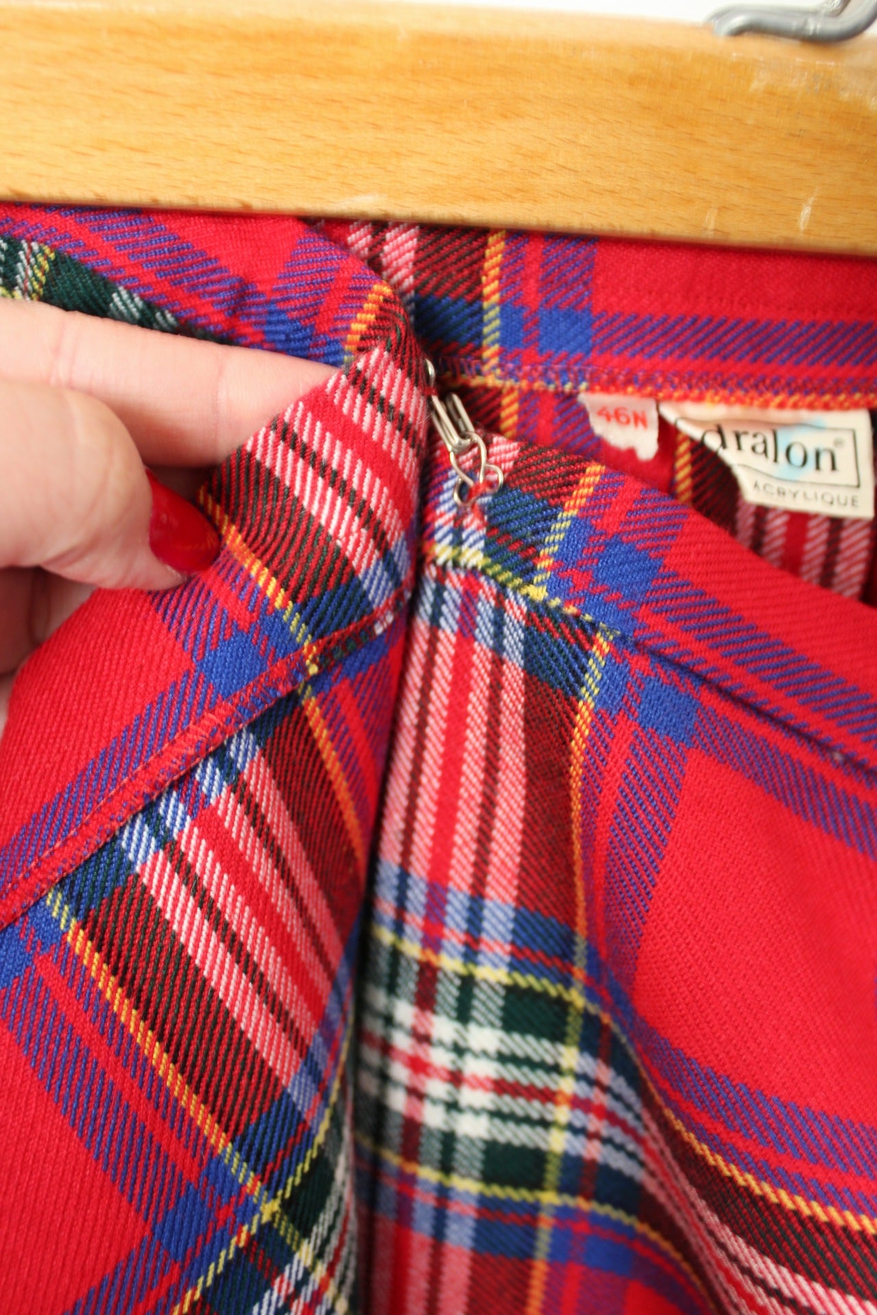 🌸🍒Jupe vintage 70/80's kilt tartan esprit écossais - Taille 38/40🍒🌸