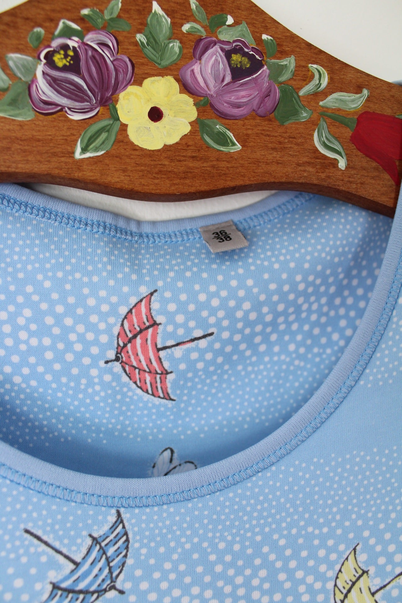 🌸🍒Robe d'été motifs libellules & parasols style plage rétro - Taille 38🍒🌸