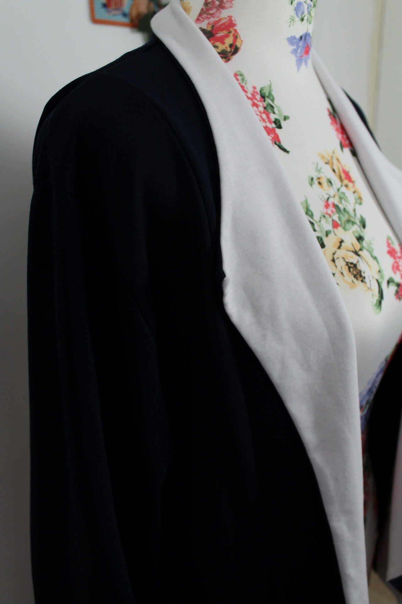 🌸🍒Cardigan pin-up bleu marine & blanc - esprit marin rétro - Taille 40/42 🍒🌸
