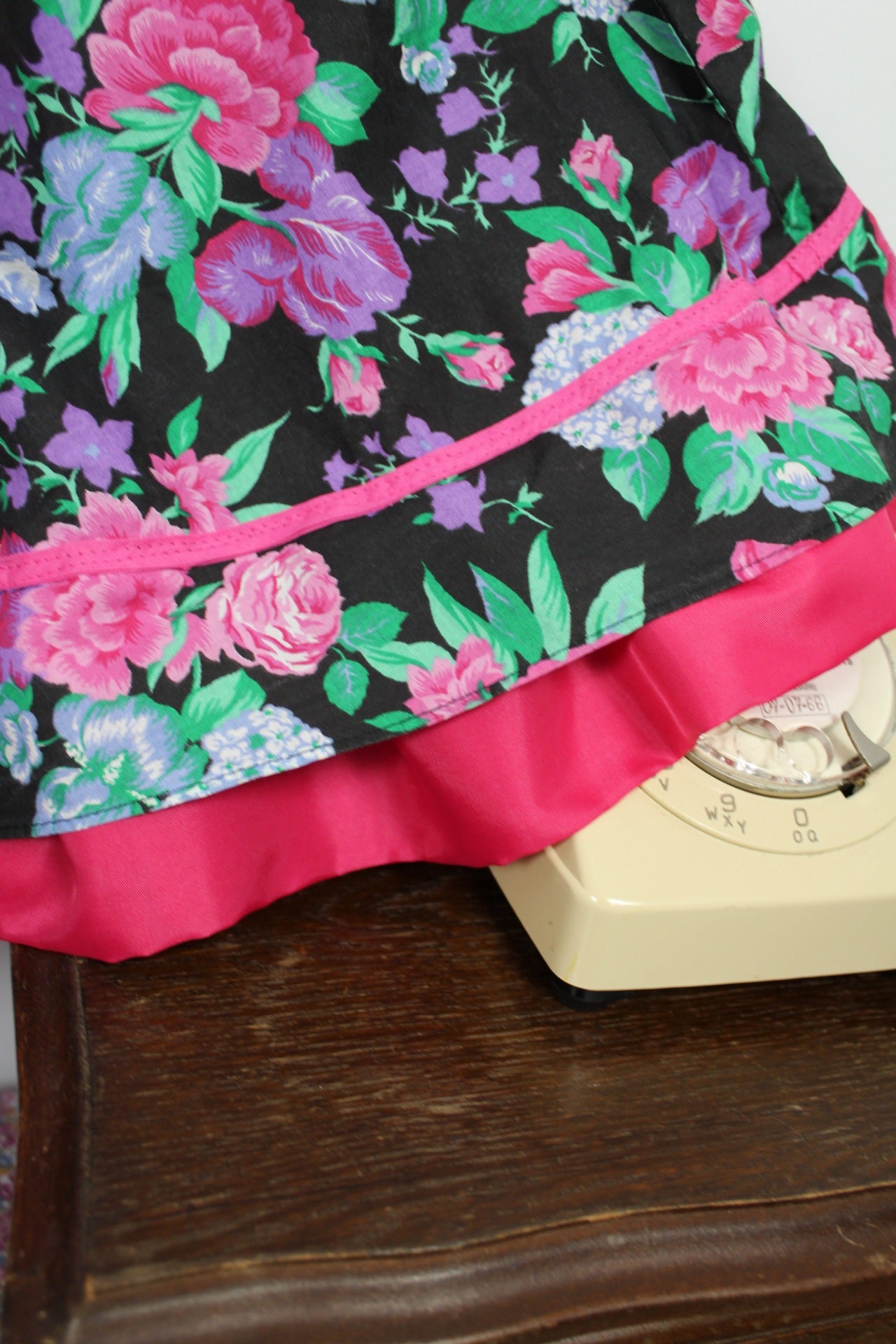 🌸🍒Robe vintage 80s plastron corset fleurie bohème romantique folk jupe évasée - Taille 36/38🍒🌸