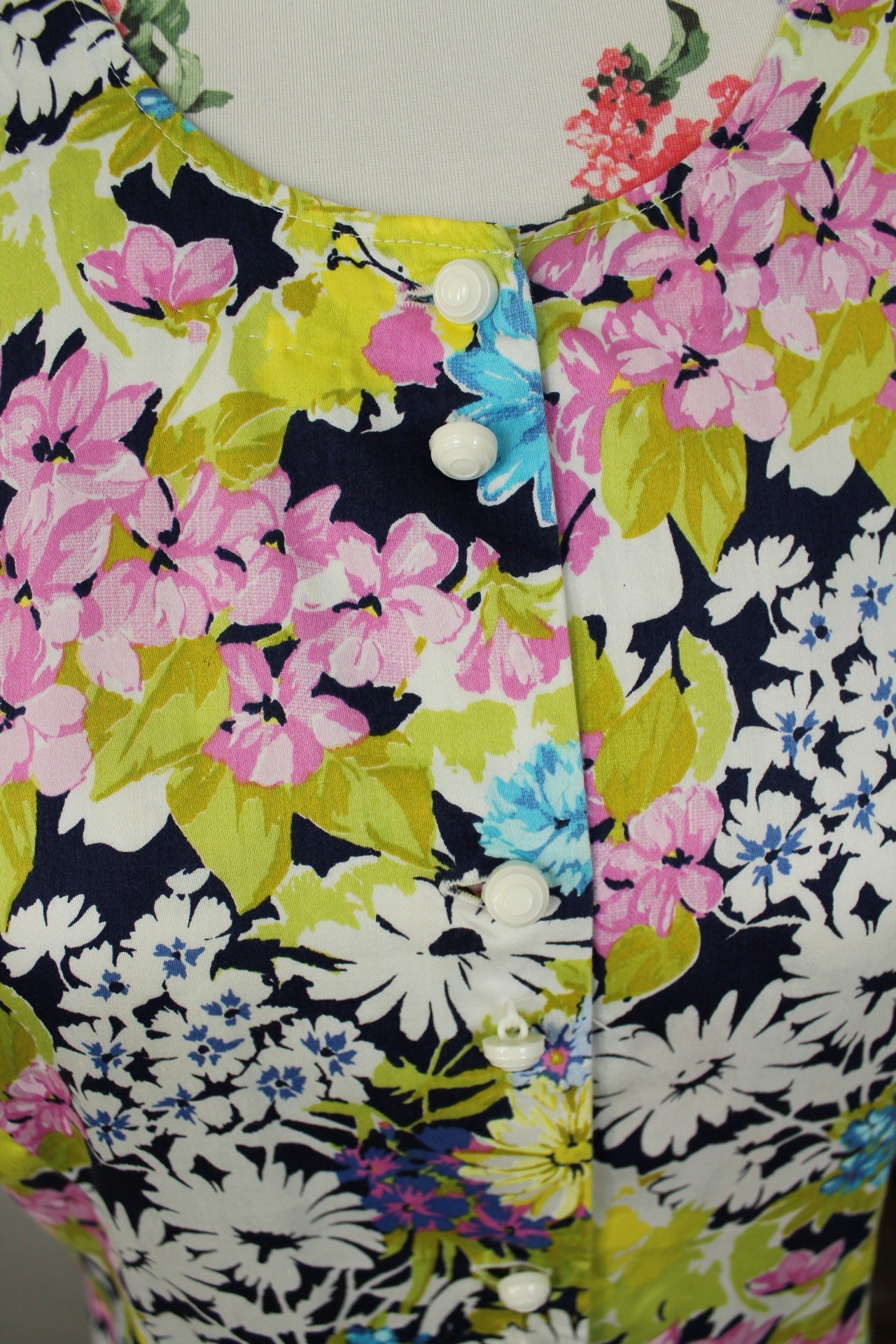 🌸🍒Robe vintage 80's fleurie Gevana - manches bouffantes 100% coton - Taille 38/40🍒🌸