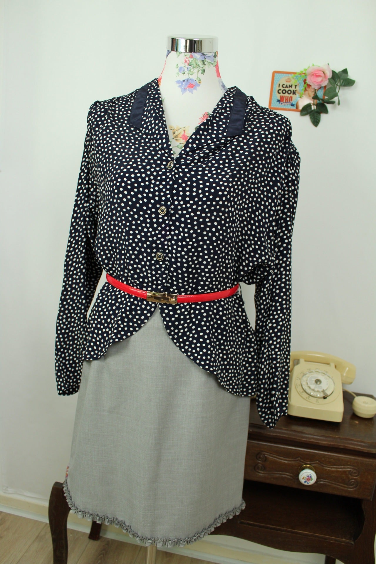 🌸🍒Jupe vintage 90's grise frise froufrou - Taille 38🍒🌸