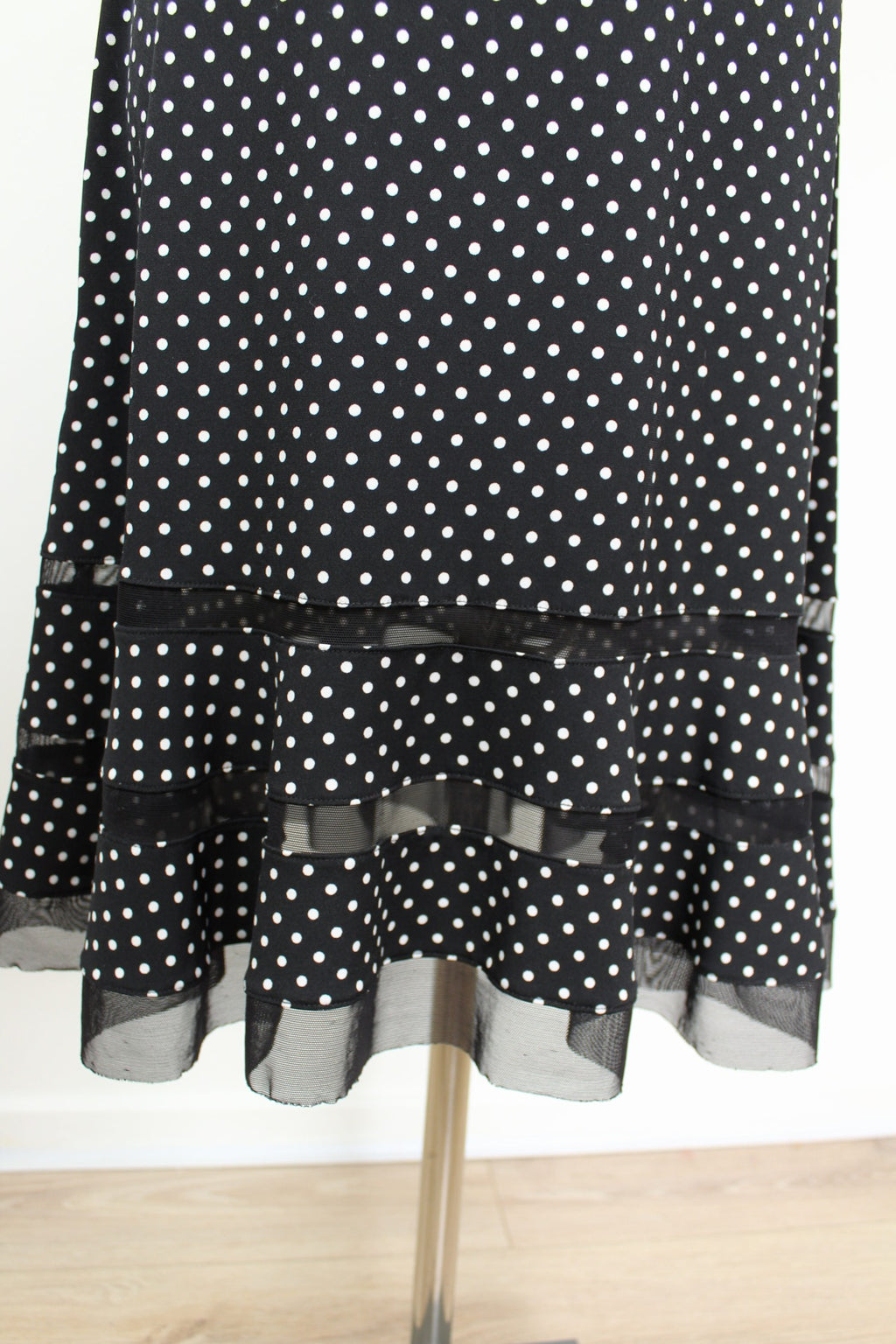 🌸Robe vintage 90's noire à pois - style pin-up & volants ajourés - Joseph Ribkoff🍒