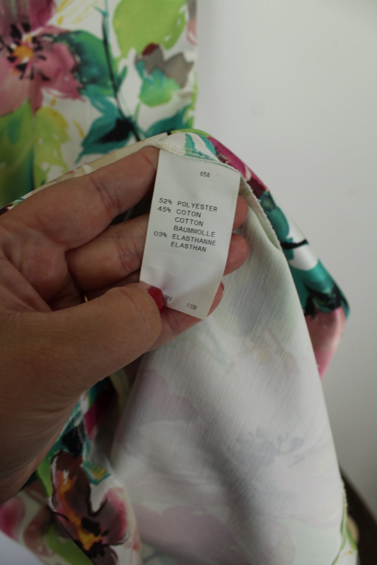 Robe vintage années 80/90 fleure façon aquarelle satinée - Taille 38/40