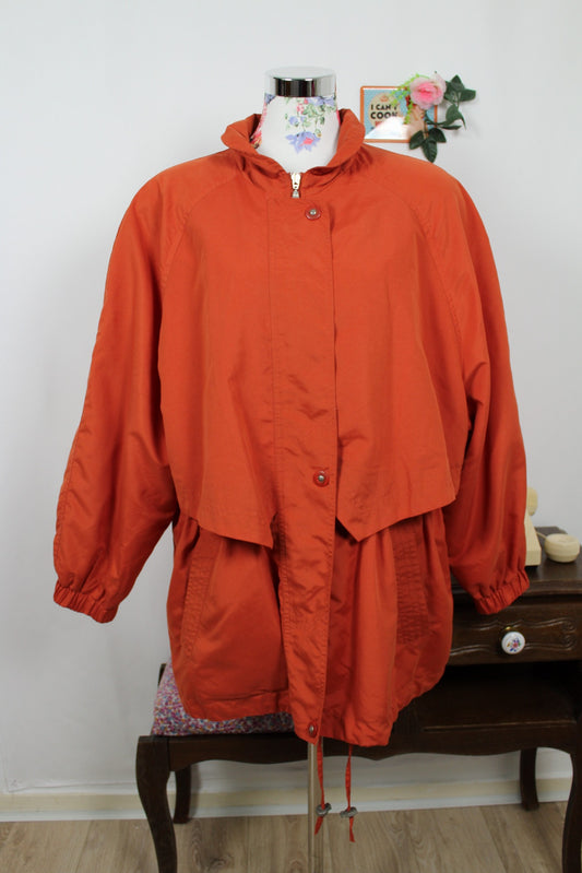 🍒🌸Trench vintage orange brûlé oversize années 80/90 - Taille 42 à 46🌸🍒