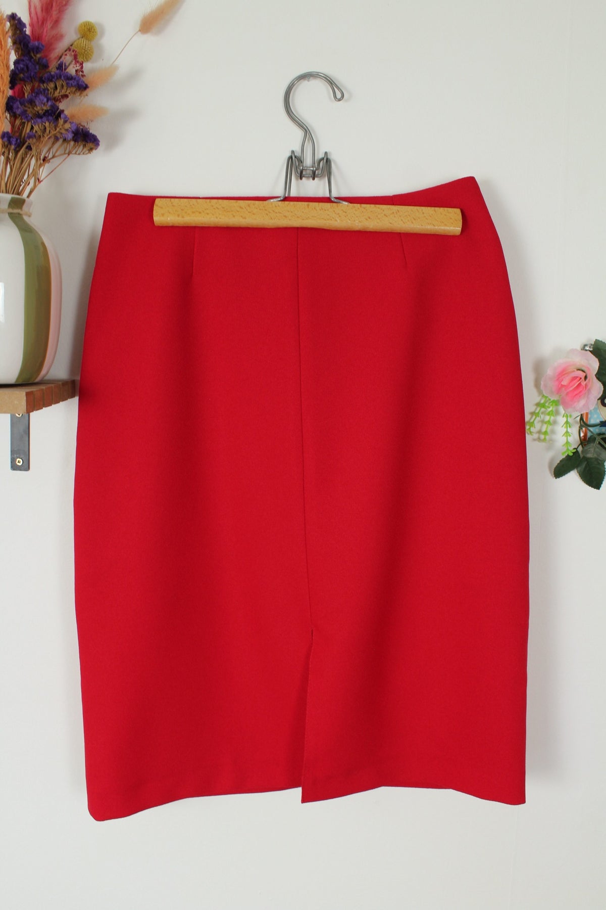 Jupe crayon vintage années 80 rouge vif - pin-up/rockabilly- Taille 38