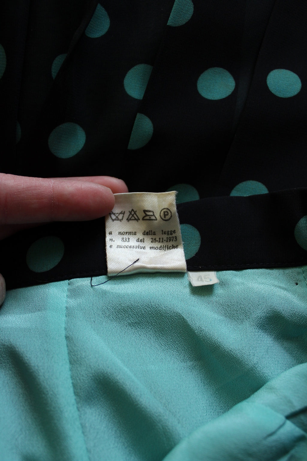 🌸Jupe plissée vintage 80's à pois turquoise - inspiration pin-up 50's🍒