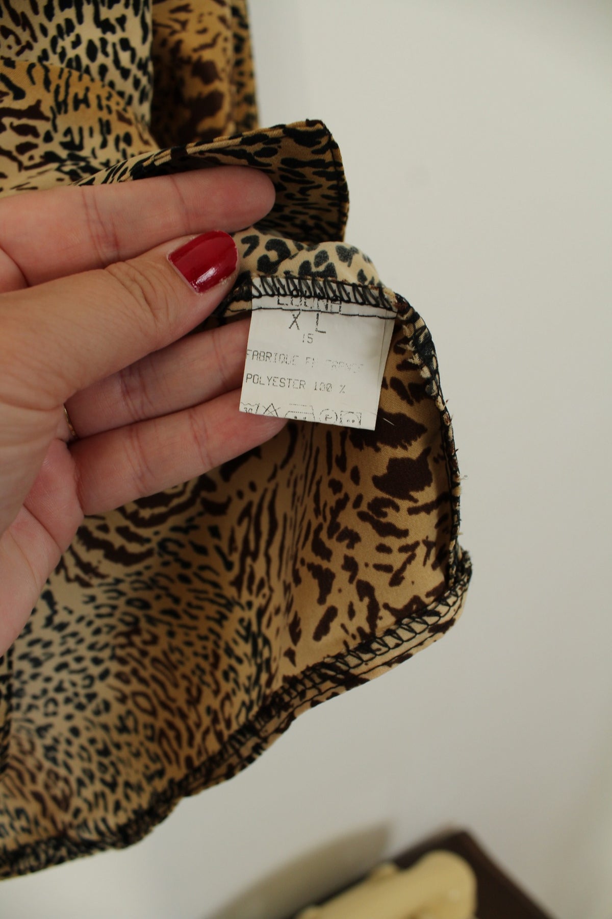 Chemise vintage années 90 imprimé animal chic léopard - Taille 42/44