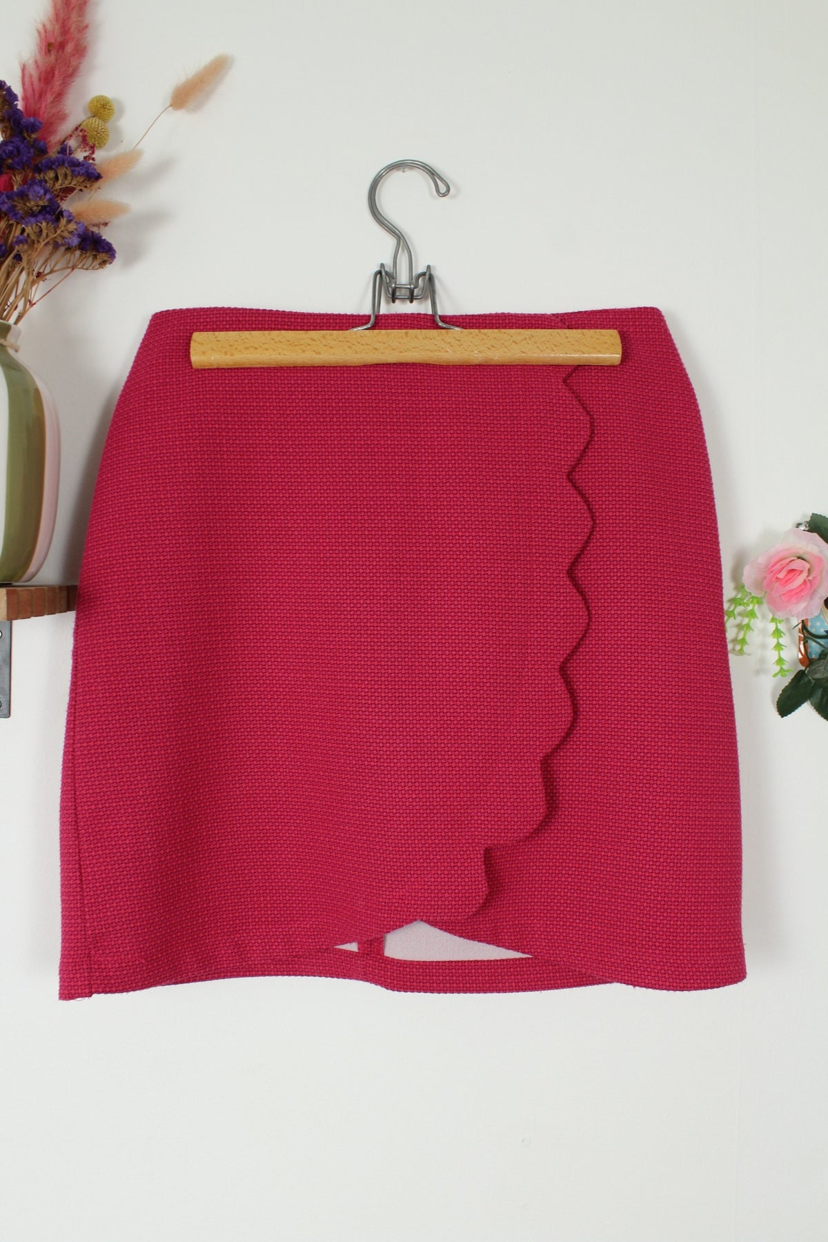 Jupe rose framboise Capsule - tissée façon portefeuille- Taille 38
