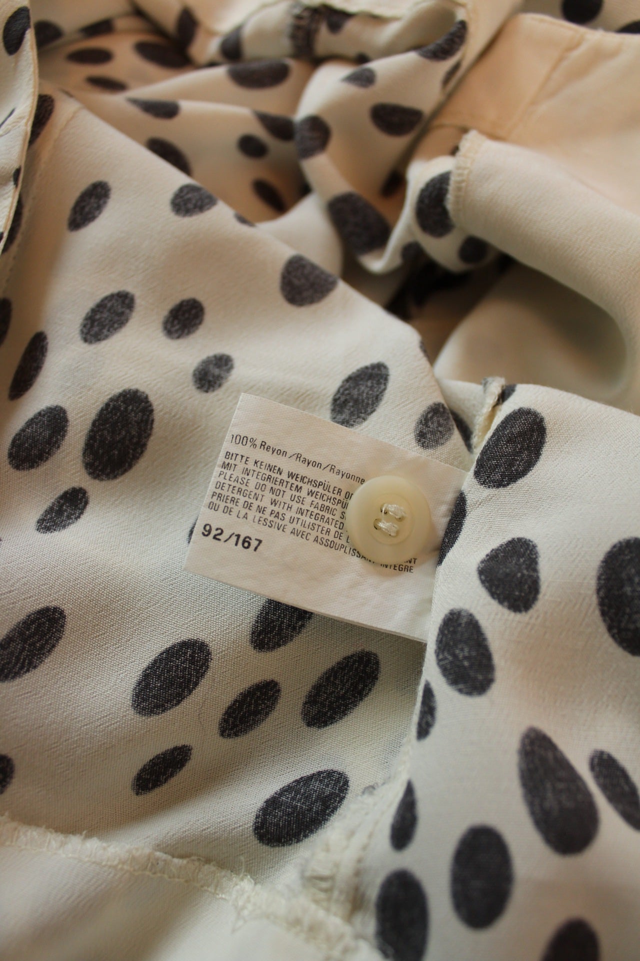 🌸🍒Chemise vintage Betty Barclay 80/90's - blanc écru & pois noir - Taille 40/42🍒🌸