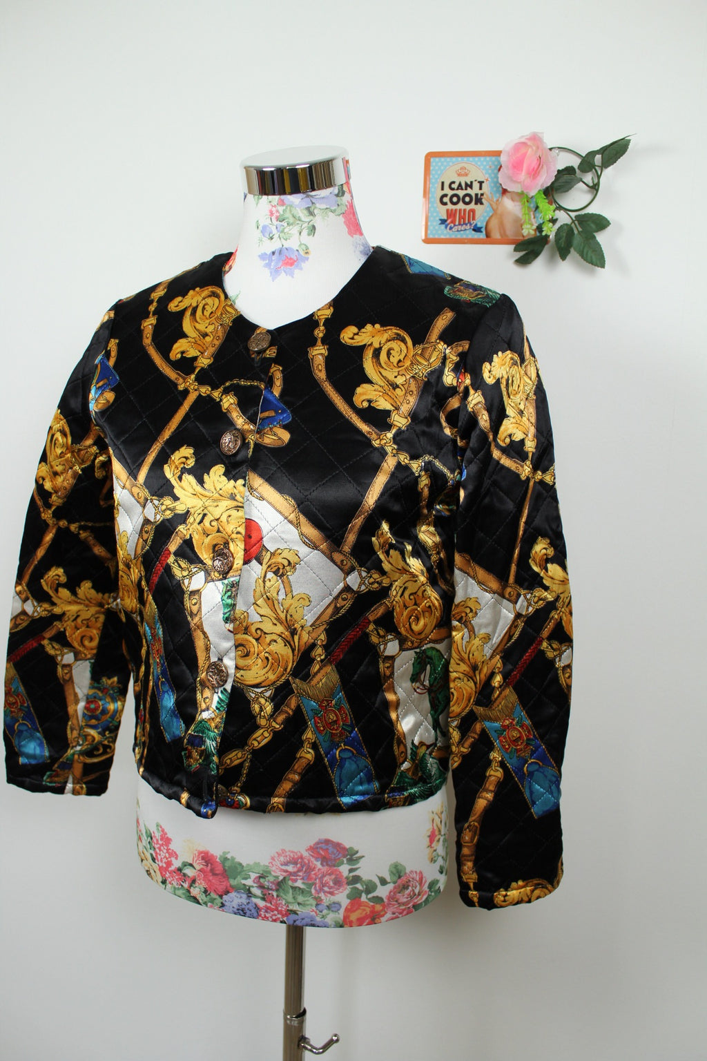🌸Veste vintage 80's matelassée Ralph Luigi - style baroque, satinée et chic🍒